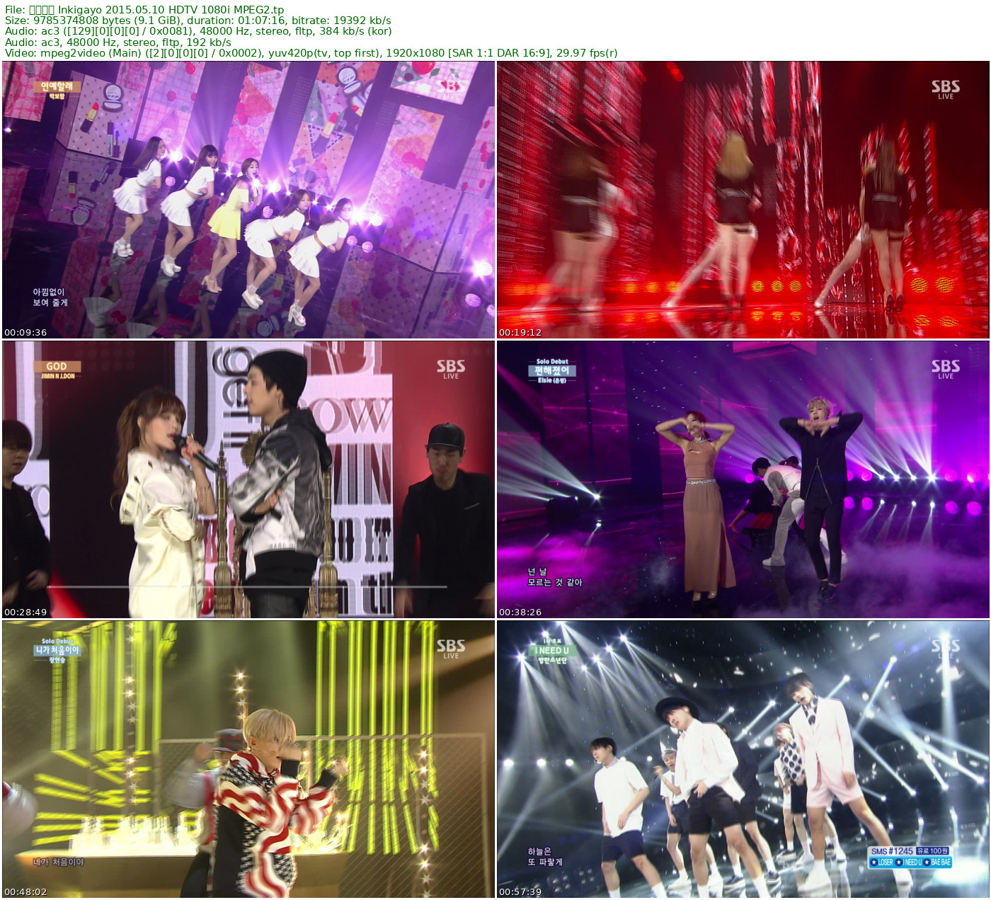 人气歌谣 𝐈𝐧𝐤𝐢𝐠𝐚𝐲𝐨 2015.05.10 HDTV 1080i MPEG2 - 9.11GB