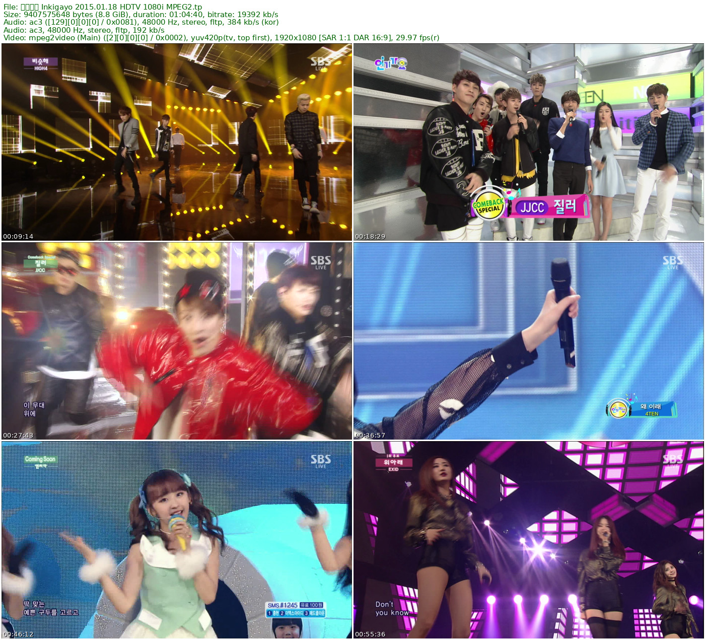 人气歌谣 𝐈𝐧𝐤𝐢𝐠𝐚𝐲𝐨 2015.01.18 HDTV 1080i MPEG2 - 8.76GB