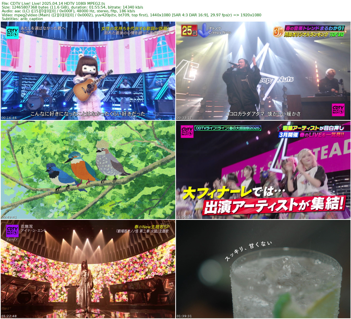 CDTV 2025-04-14 HDTV 1080i MPEG2 - 11.61GB