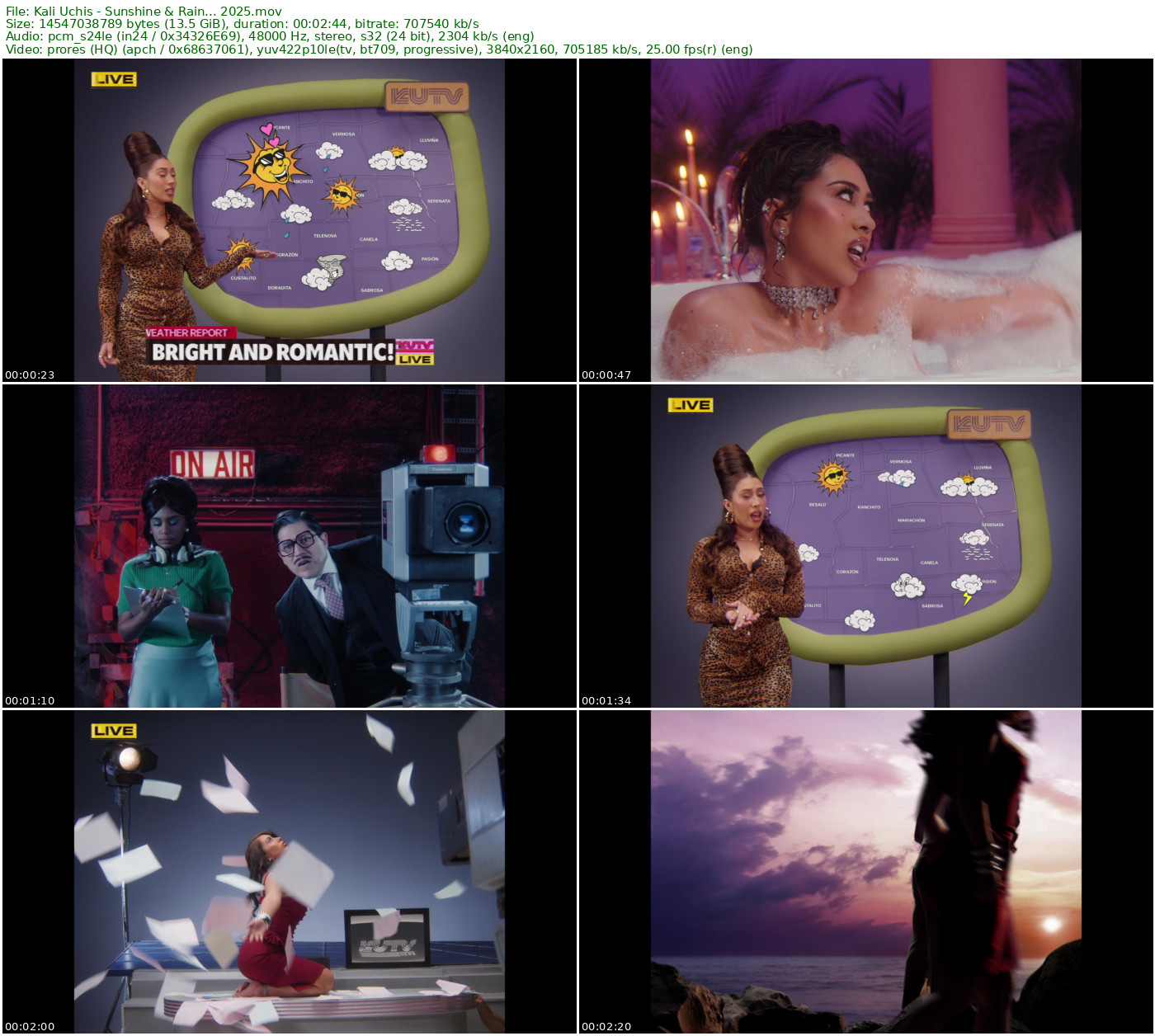 Kali Uchis - Sunshine & Rain... 2025 Master 2160p ProRes - 13.55GB