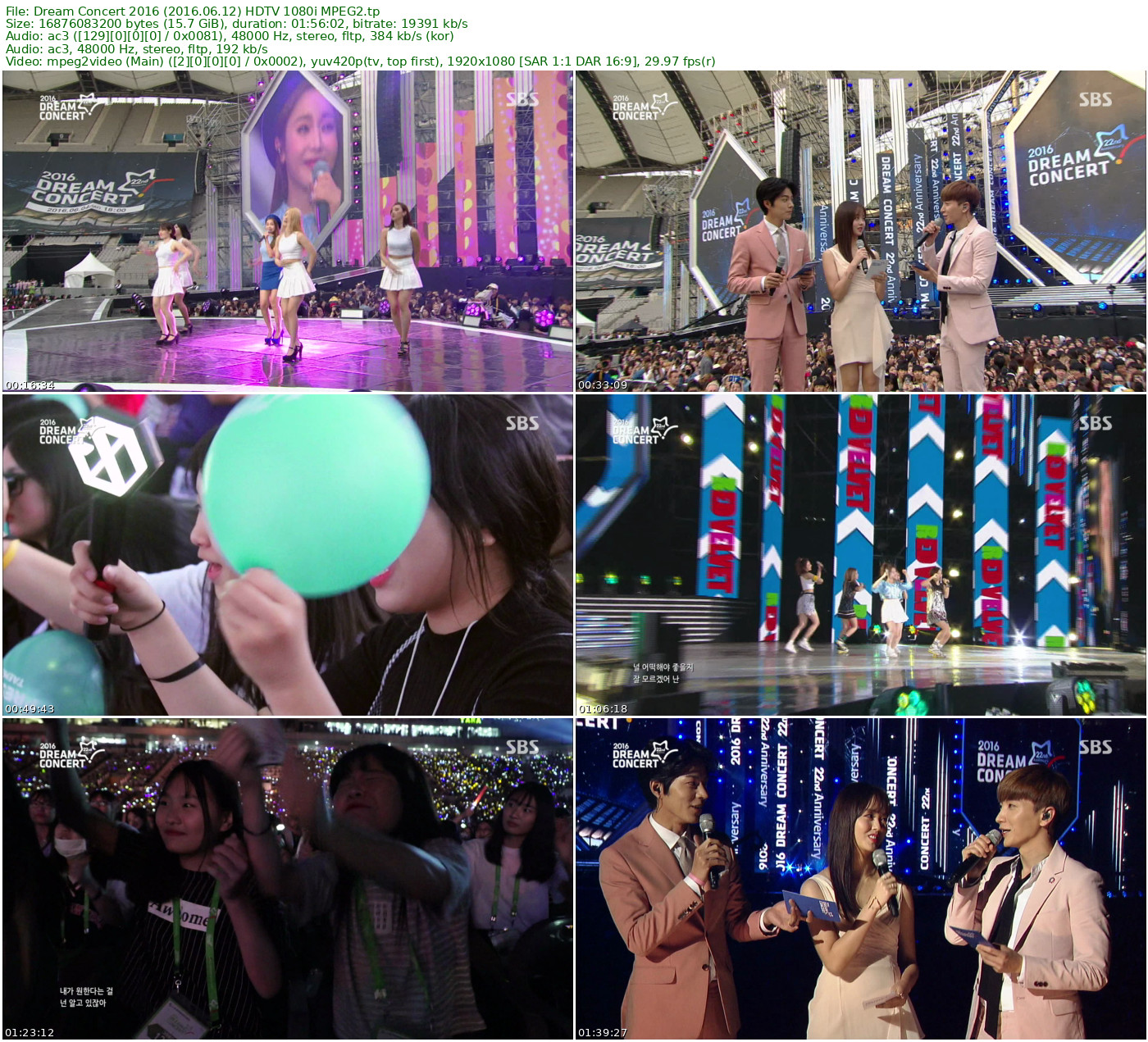 Dream Concert 2016 (2016.06.12) HDTV 1080i MPEG2 - 15.72GB