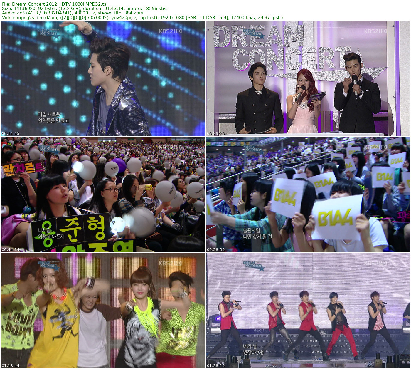 Dream Concert 2012 HDTV 1080i MPEG2 - 13.17GB
