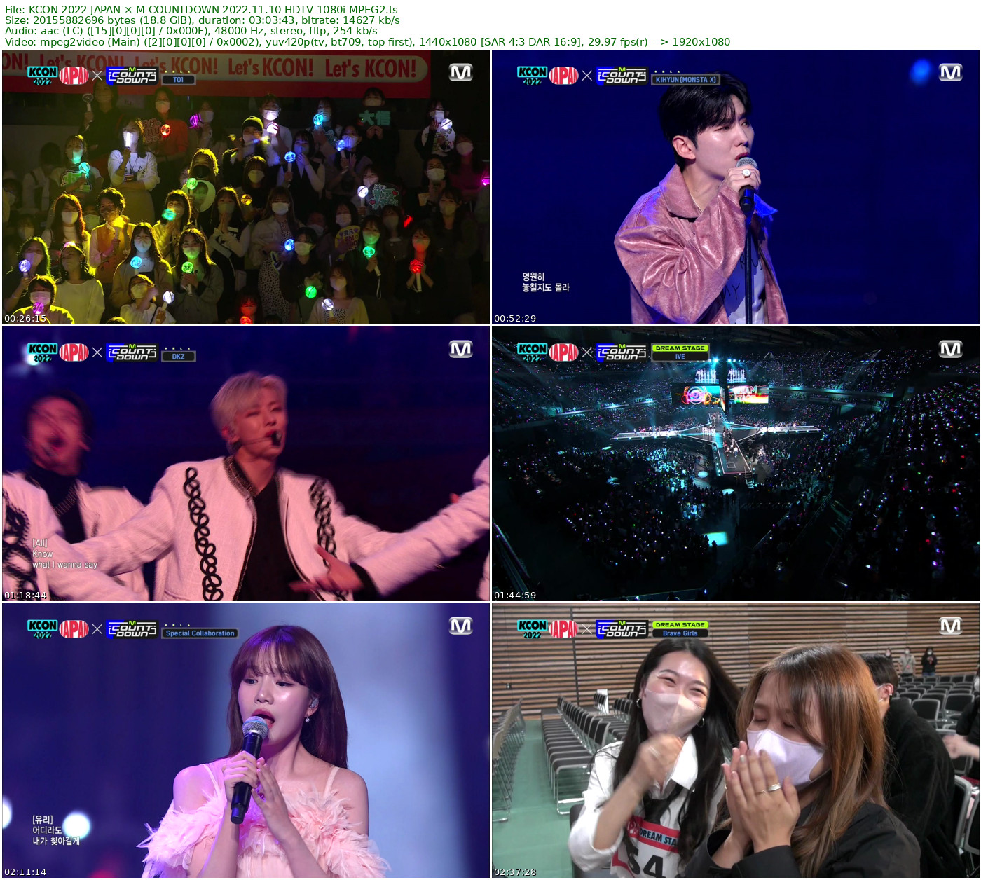 KCON 2022 JAPAN × M COUNTDOWN 2022.11.10 HDTV 1080i MPEG2 - 18.77GB