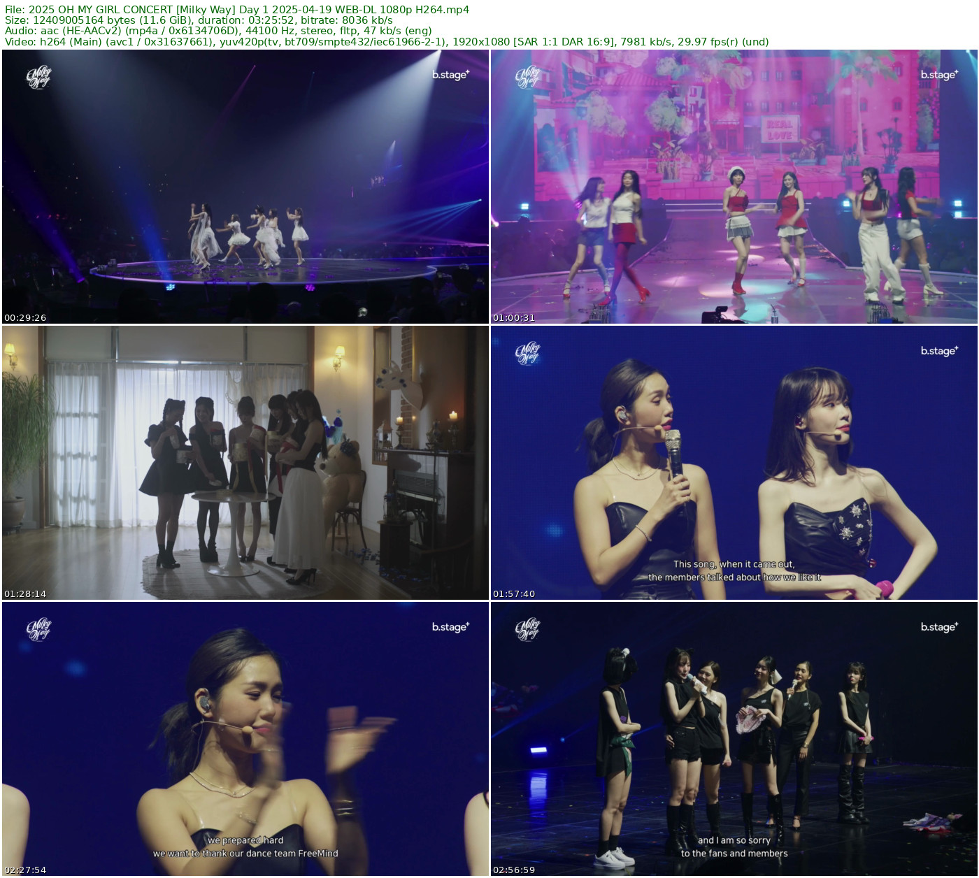 OH MY GIRL - 2025 OH MY GIRL CONCERT [Milky Way] Day 1+Day 2 2025 WEB-DL 1080p H264 - 22.59GB