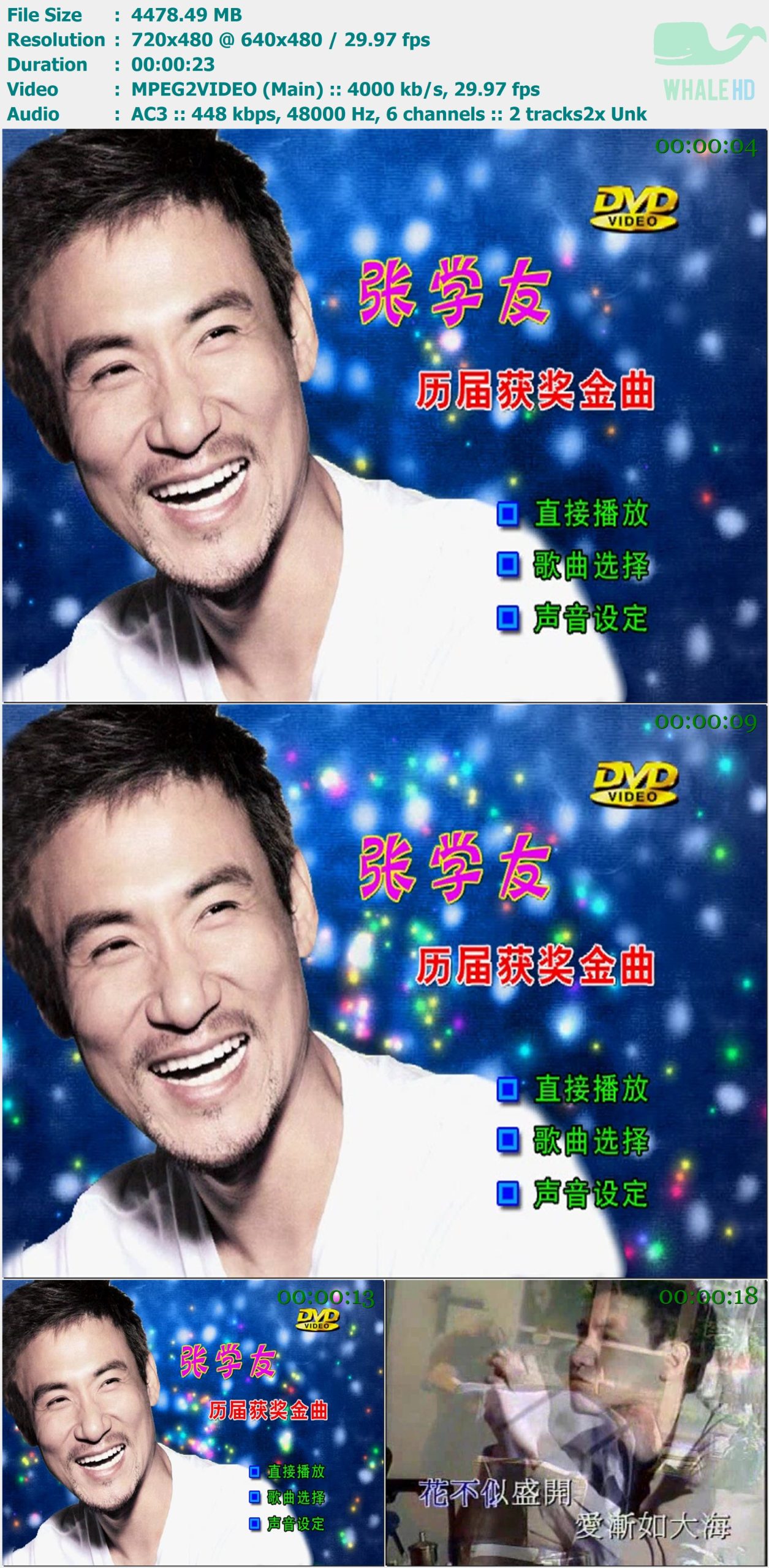 张学友 - 历届获奖金曲 卡拉OK DVD 480i MPEG2 - 4.37GB