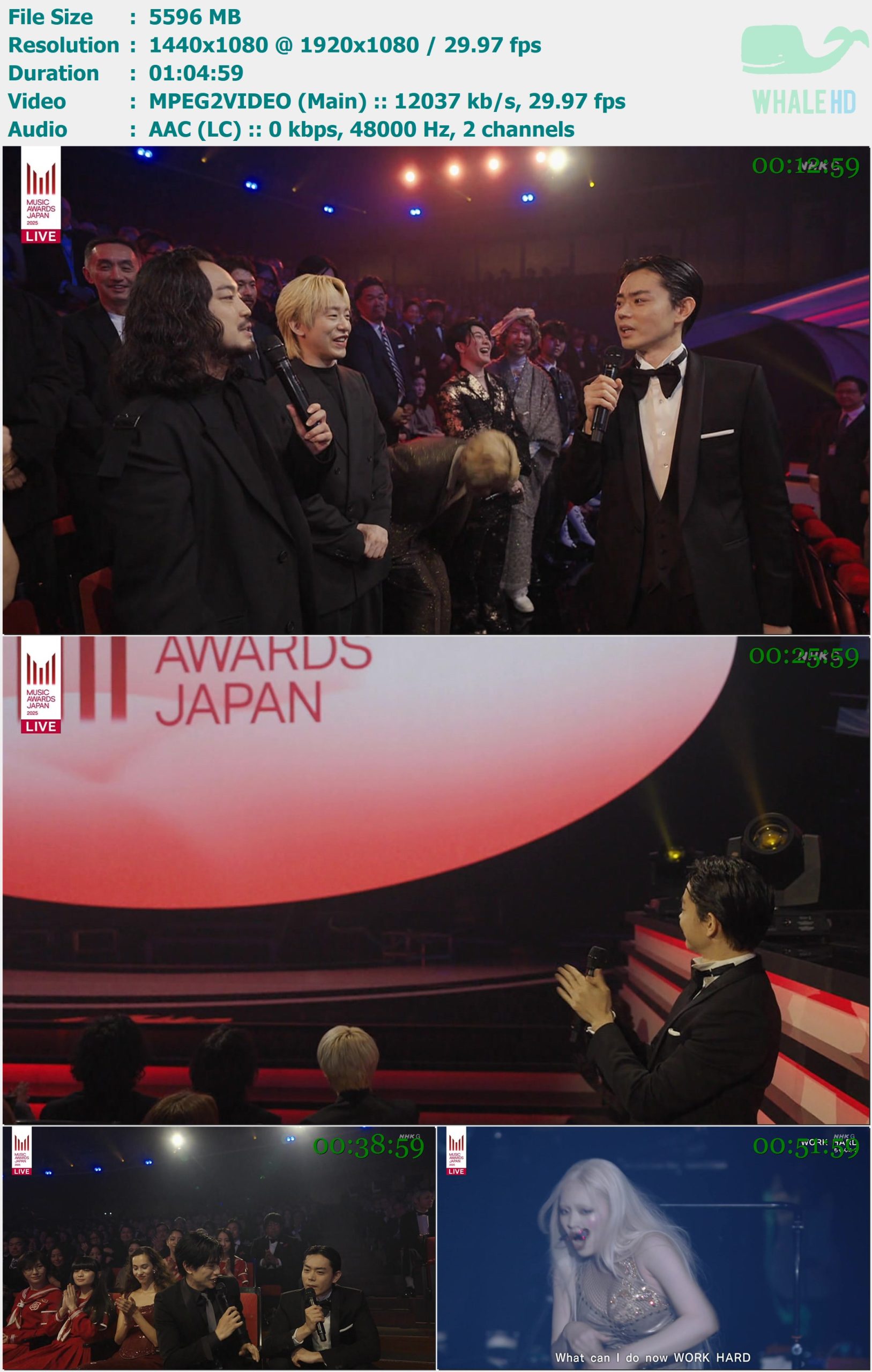 MUSIC AWARDS JAPAN 2025 中字 HDTV 1080i MPEG2 - 21.14GB