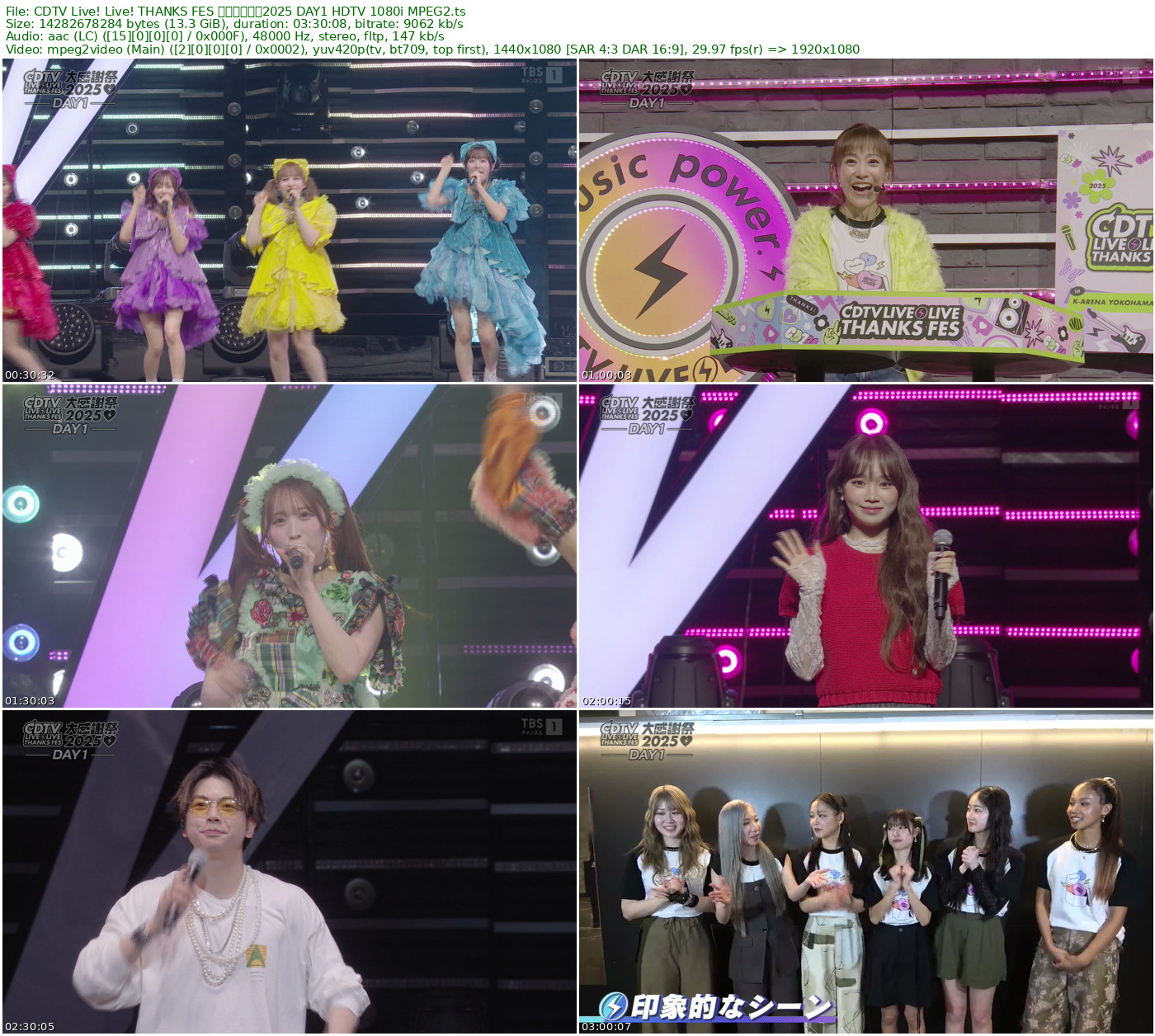 CDTV Live! Live! THANKS FES 春の大感謝祭2025 DAY1 HDTV 1080i MPEG2 - 13.30GB