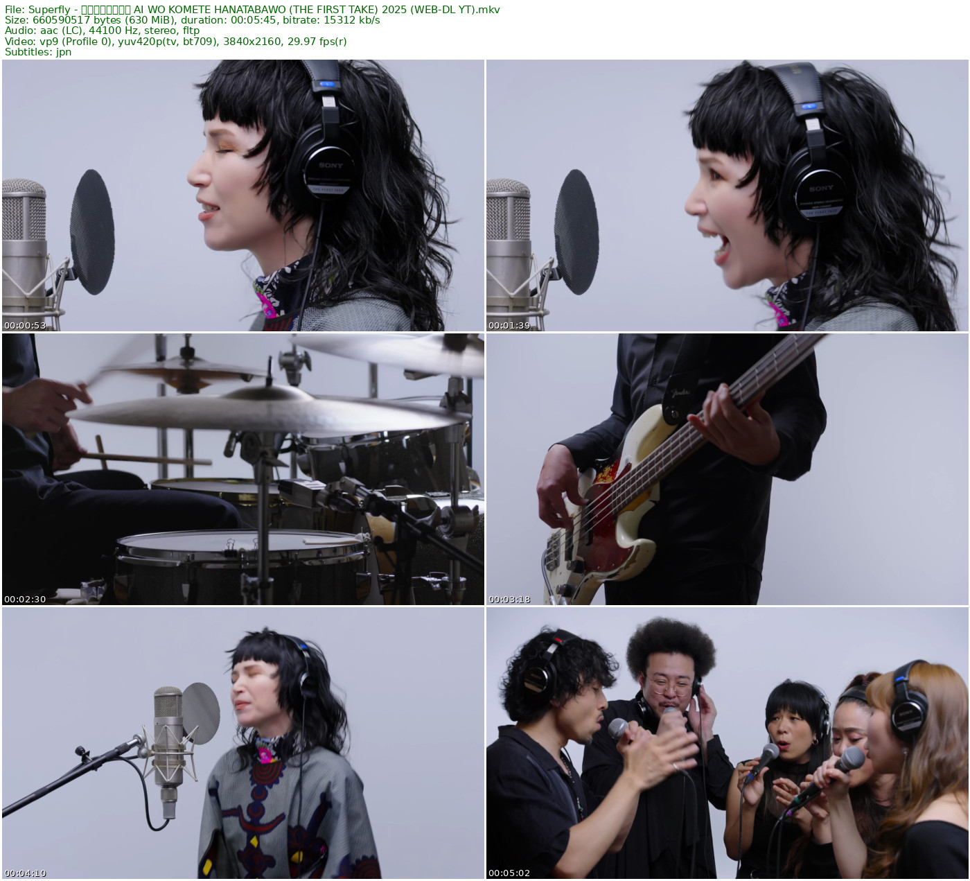 Superfly - 愛をこめて花束を AI WO KOMETE HANATABAWO (THE FIRST TAKE) 2025 YT 2160p VP9 - 629.99MB