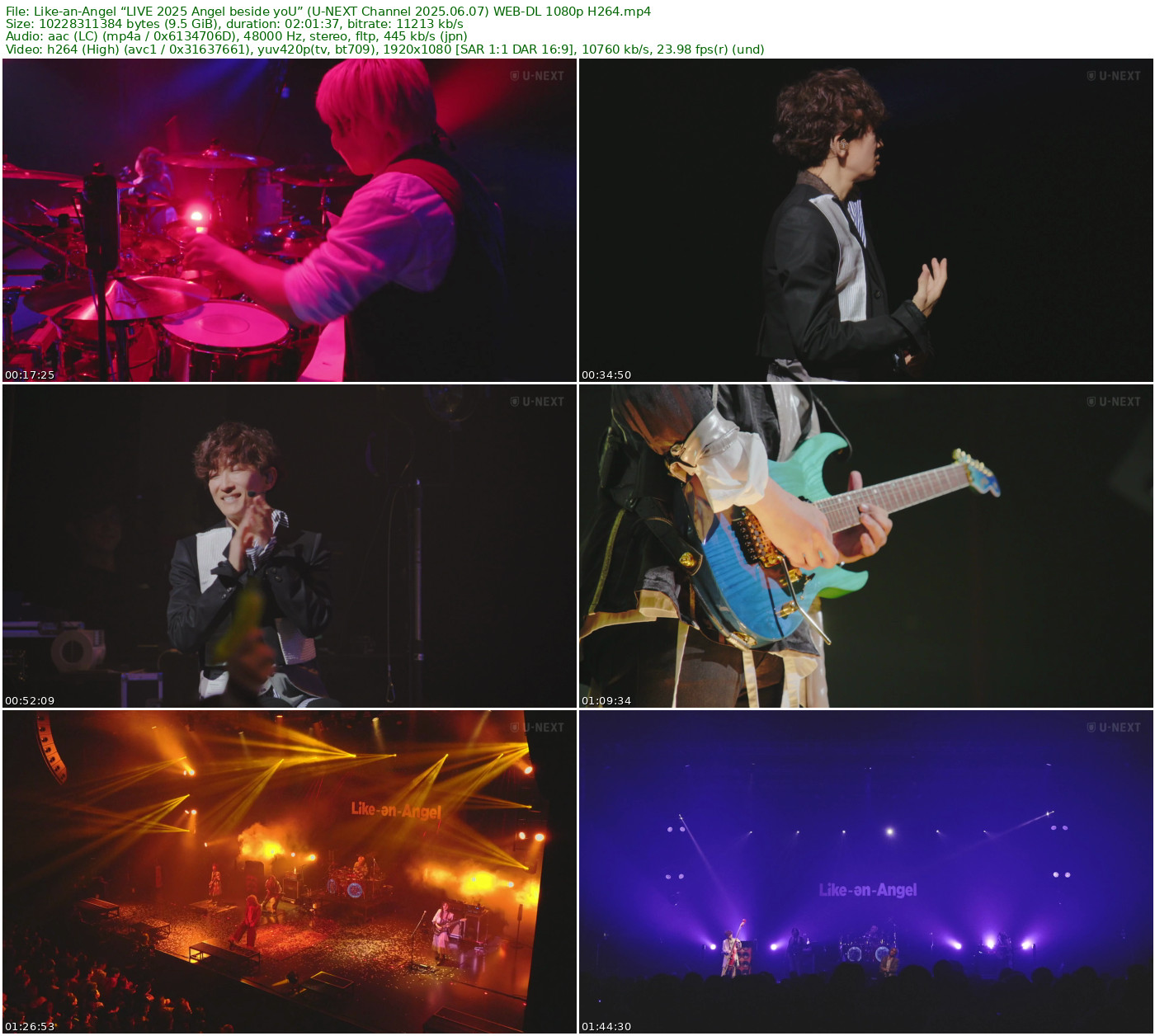 Like-an-Angel “LIVE 2025 Angel beside yoU” (U-NEXT Channel 2025.06.07) WEB-DL 1080p H264 - 9.53GB