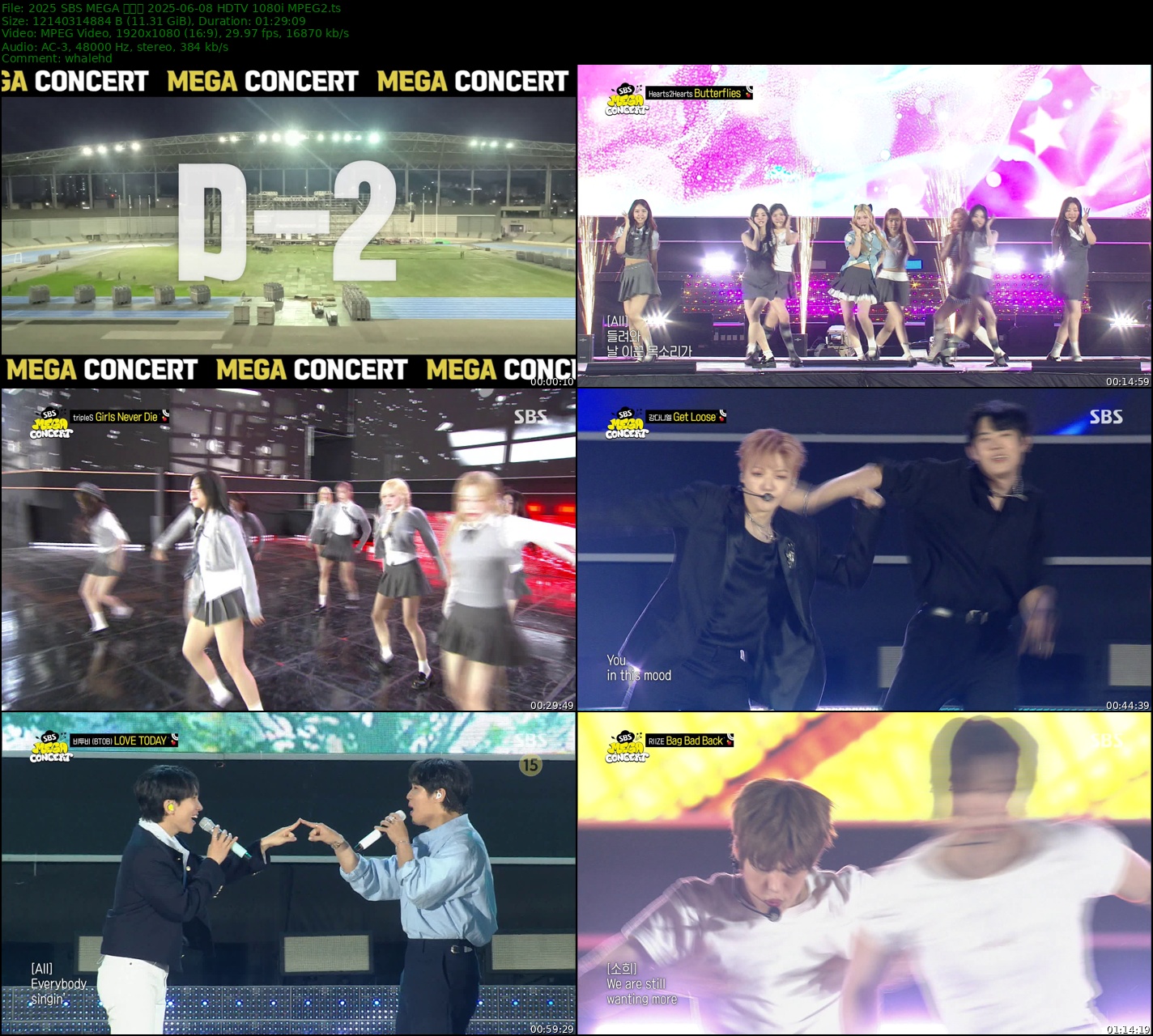 2025 𝐒𝐁𝐒 MEGA 콘서트 2025-06-08 HDTV 1080i MPEG2 - 11.31GB