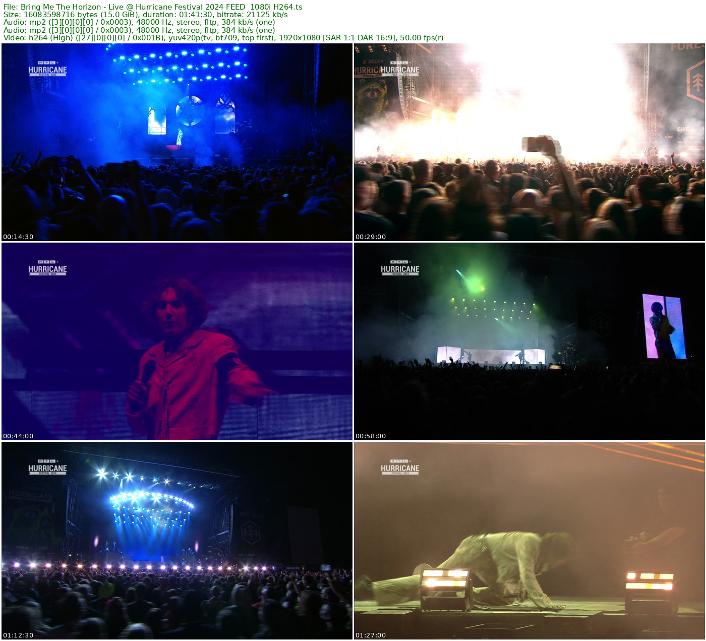Bring Me The Horizon - Live @ Hurricane Festival 2024 FEED 1080i H264 - 14.98GB