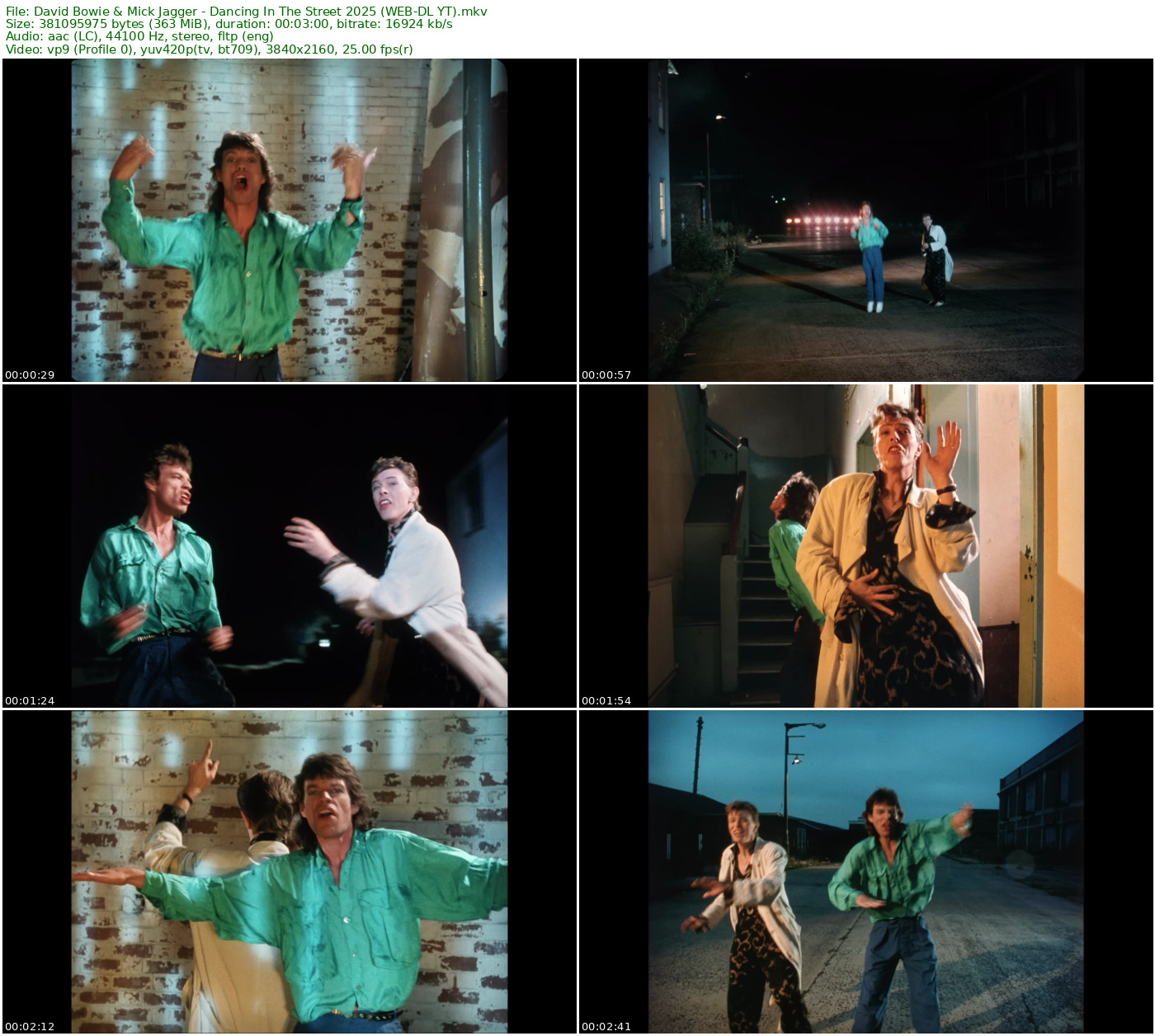 David Bowie & Mick Jagger - Dancing In The Street 1985 (2025) YT 2160p VP9 - 363.44MB