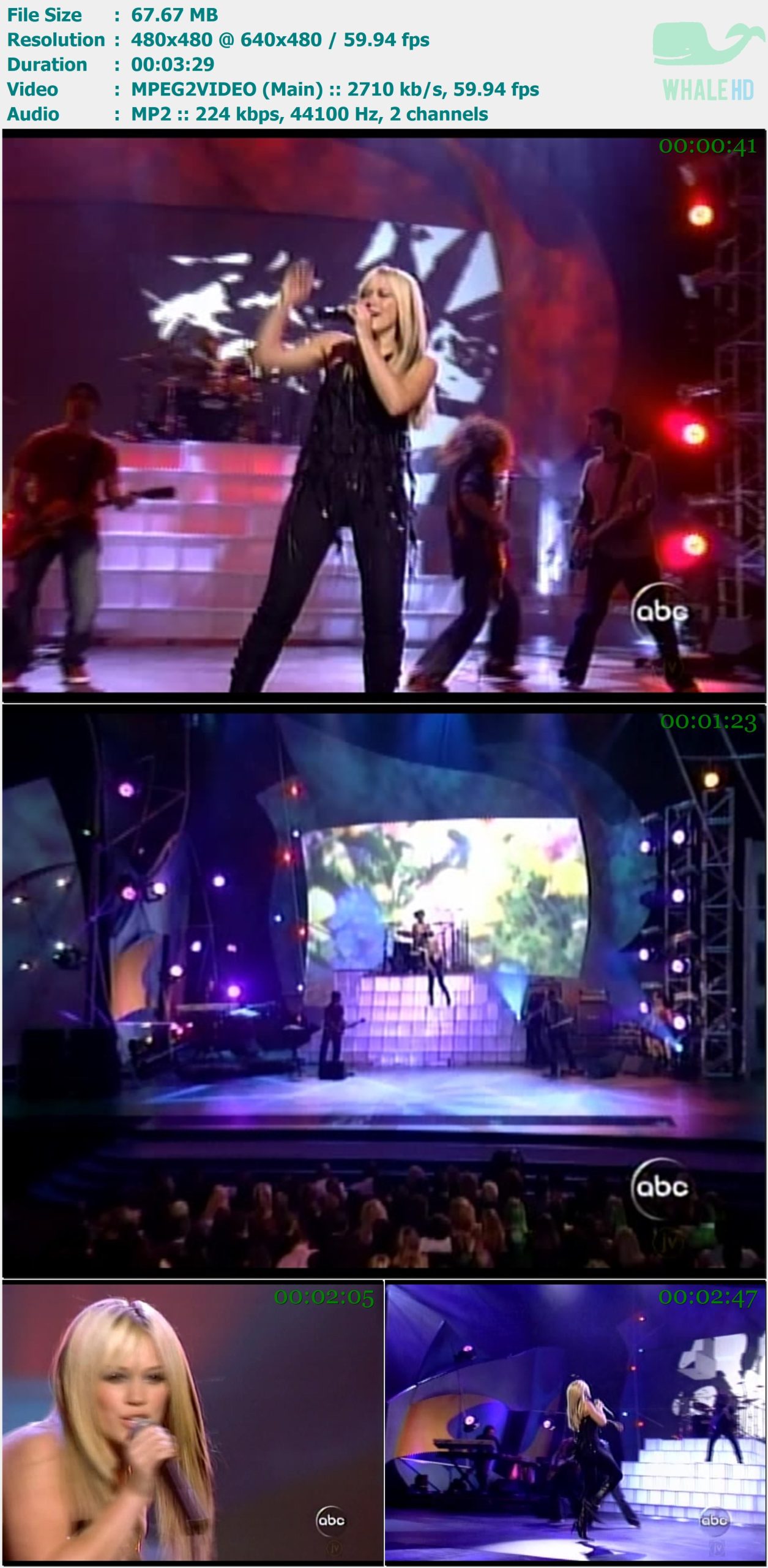 Hilary Duff - Girl Can Rock + So Yesterday (2003 AMAs) SDTV 480i MPEG2 - 67.67MB