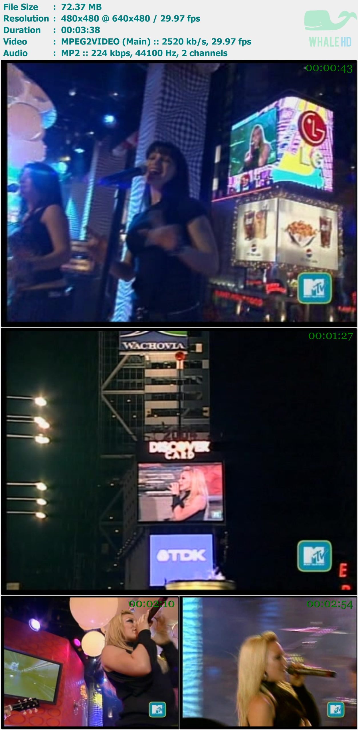 Hilary Duff - So Yesterday (MTV New Years 2004) SDTV 480i MPEG2 - 72.37MB