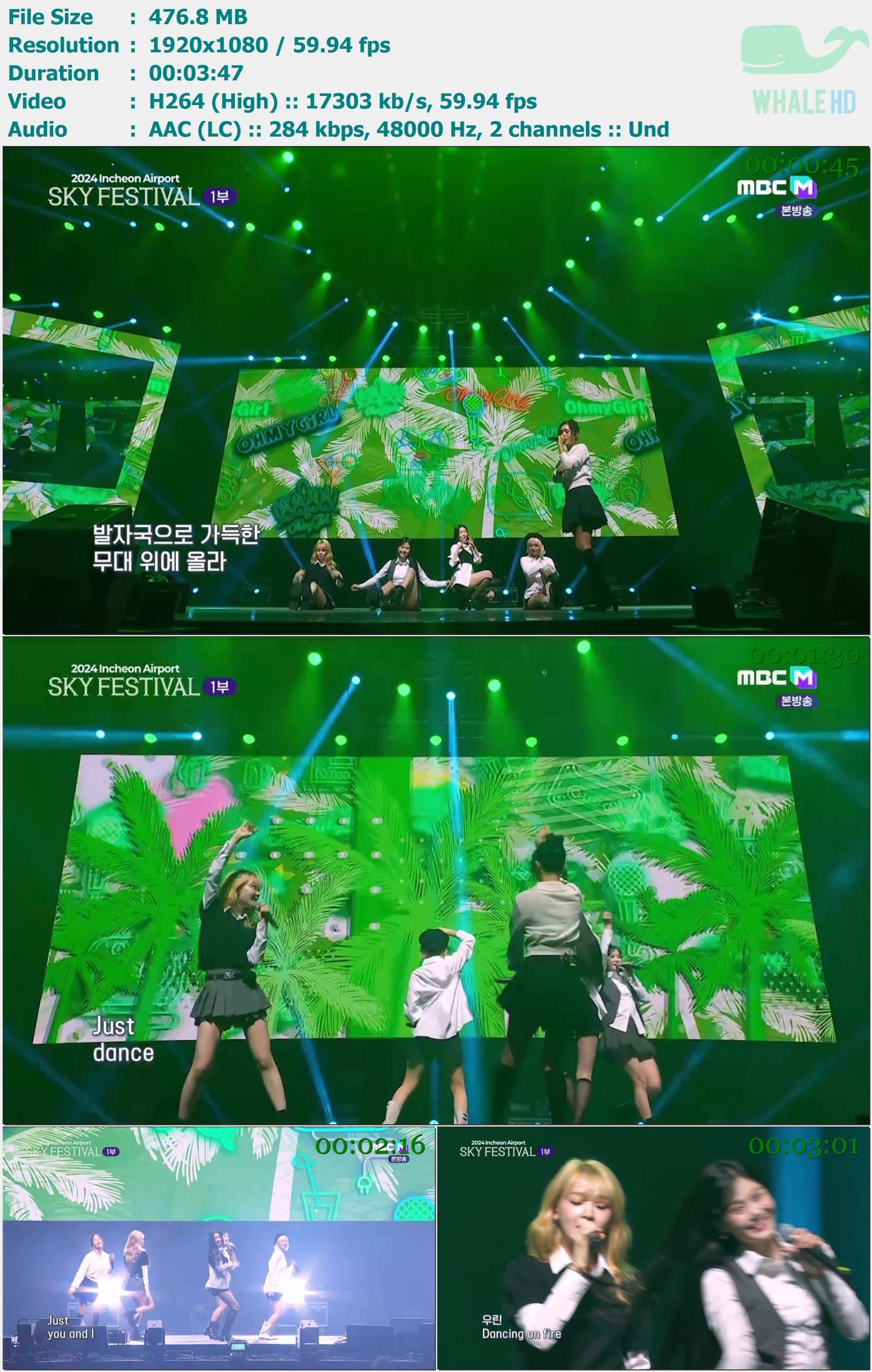 OH MY GIRL - 2024 Incheon Airport SKY FESTIVAL 𝐌𝐁𝐂 M 2024.12.14 HDTV 1080p H264 - 476.80MB