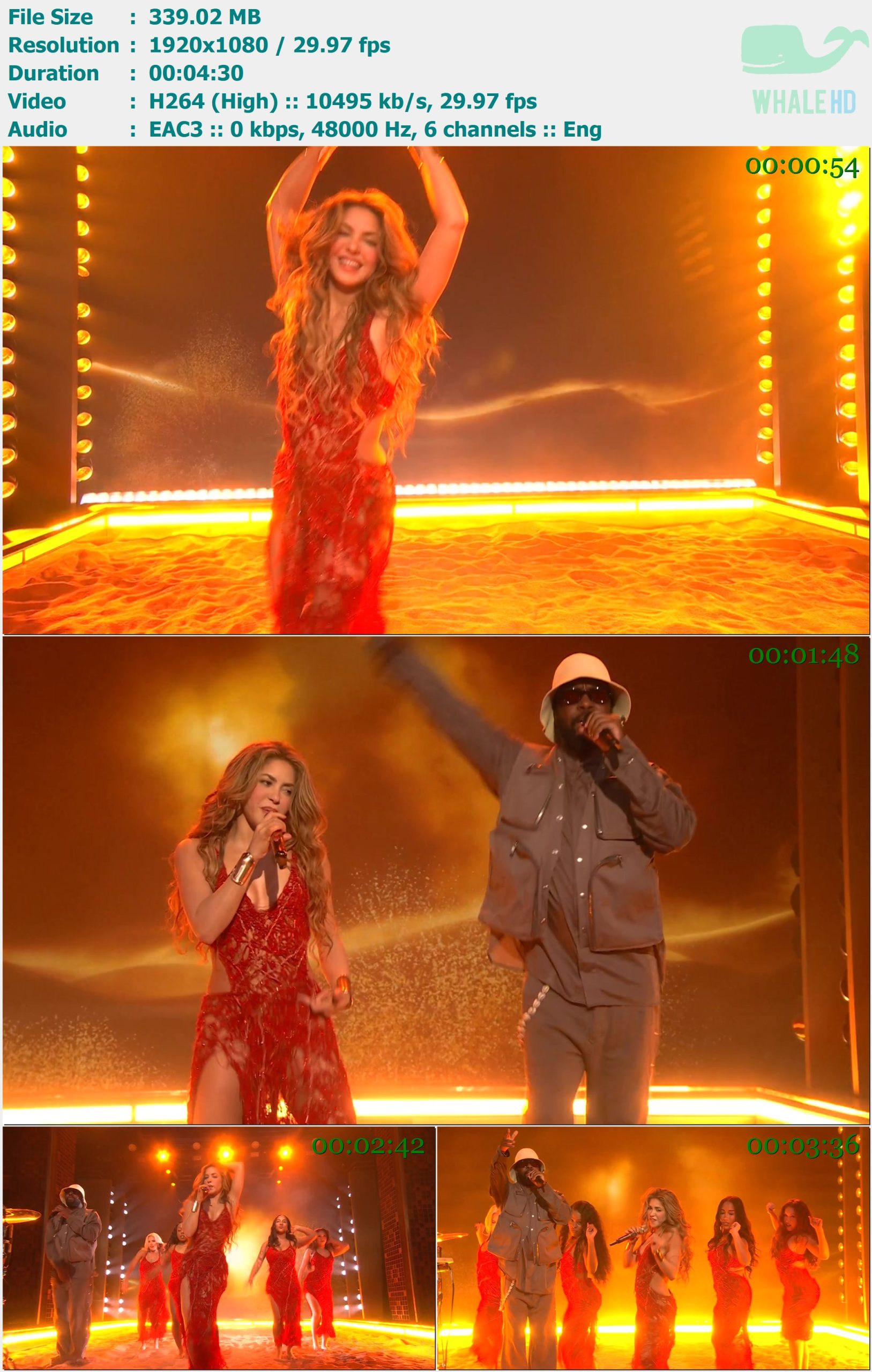 Shakira - Hips Don't Lie (Live @𝐓𝐨𝐧𝐢𝐠𝐡𝐭 𝐒𝐡𝐨𝐰  S12E106 2025) PCOK WEB-DL 1080p H264 - 339.02MB