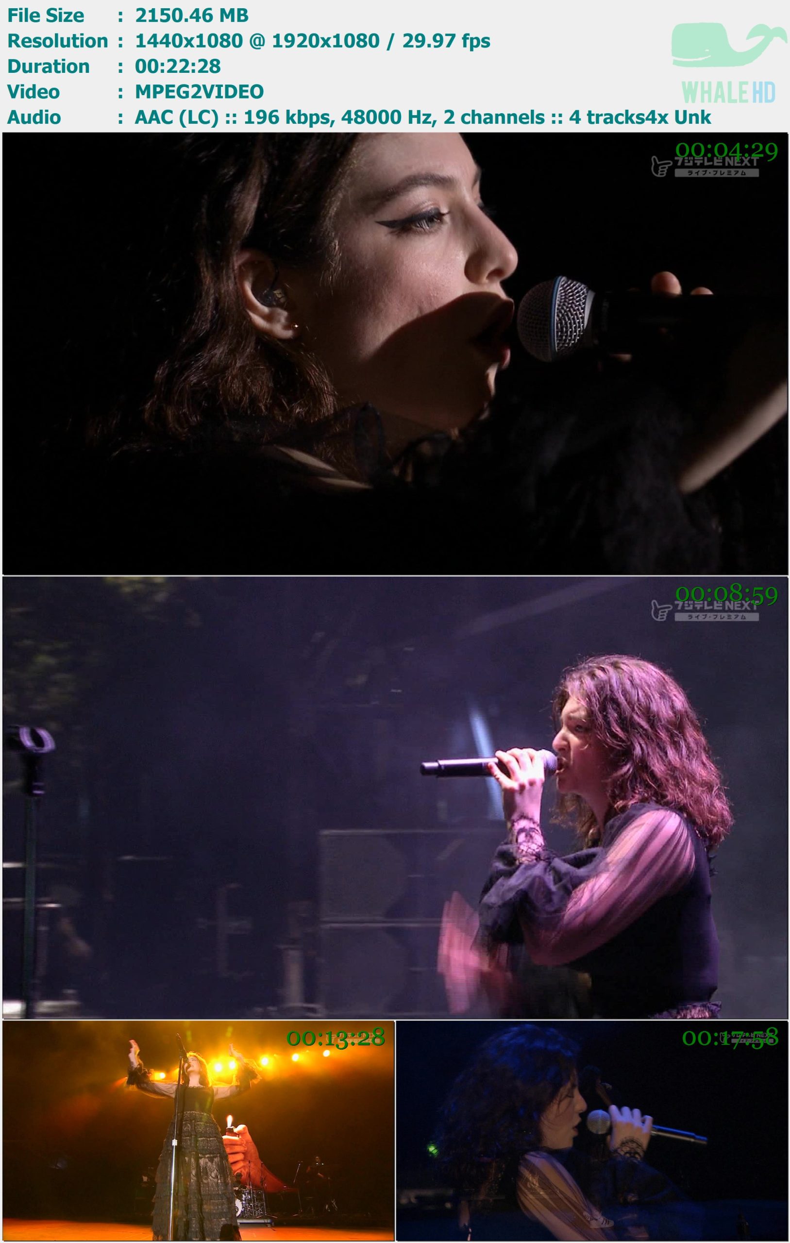 Lorde - Fuji Rock Festival 2017 HDTV 1080i MPEG2 - 2.10GB