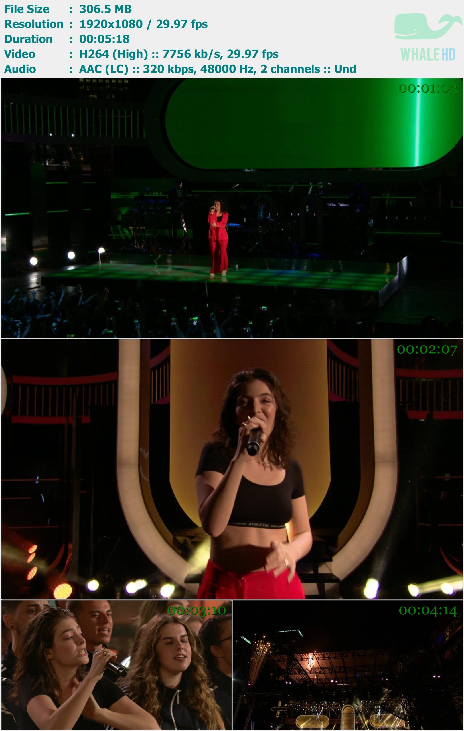 Lorde - Green Light & Perfect Places Medley (Live From iHeartRADIO MMVAs 2017) 𝐓𝐢𝐝𝐚𝐥 1080p H264 - 306.50MB