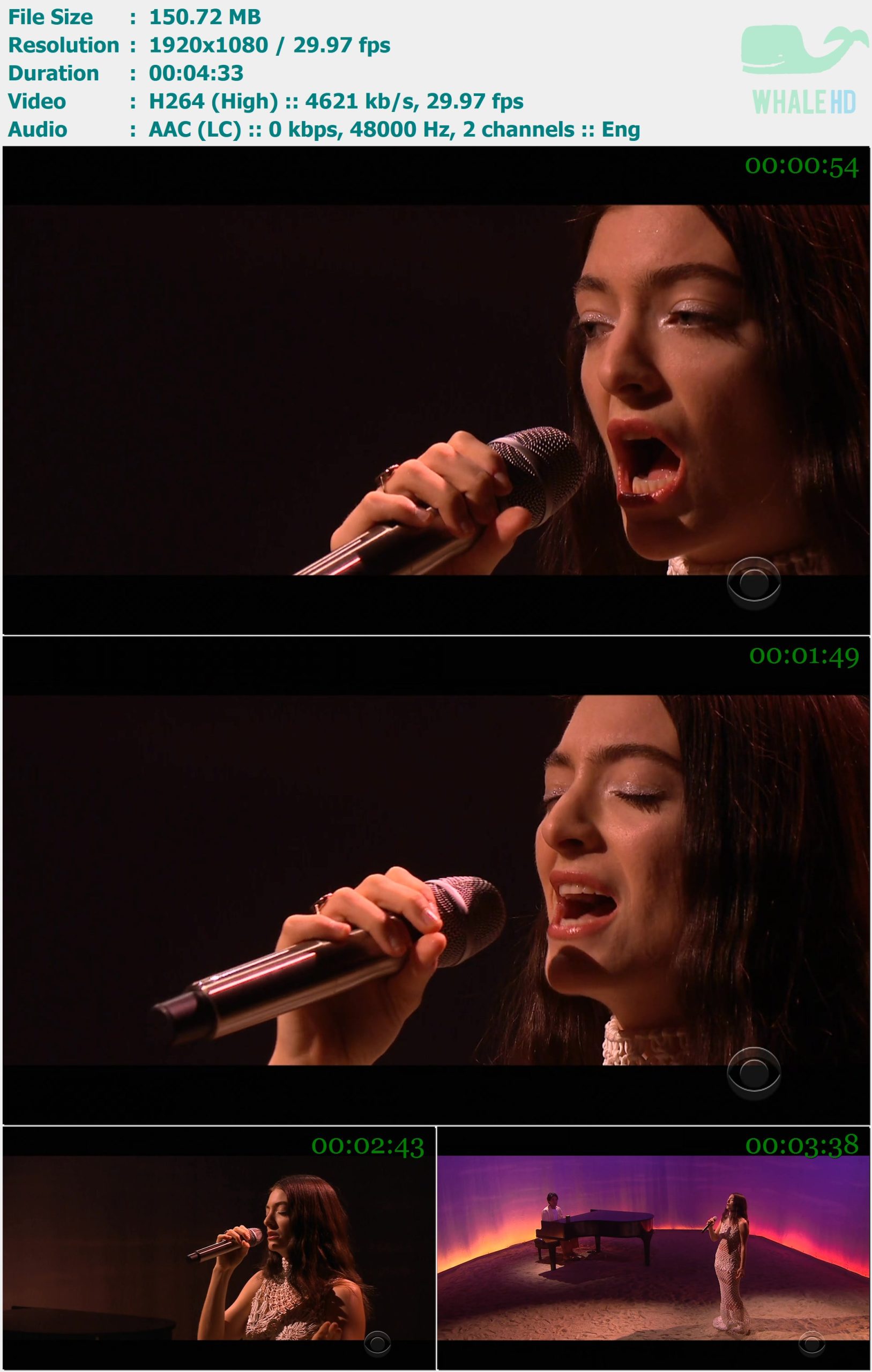 Lorde - Green Light (The Late 𝐋𝐚𝐭𝐞 𝐒𝐡𝐨𝐰 With James Corden Aug-25-2021) WEB-DL 1080p H264 - 150.72MB