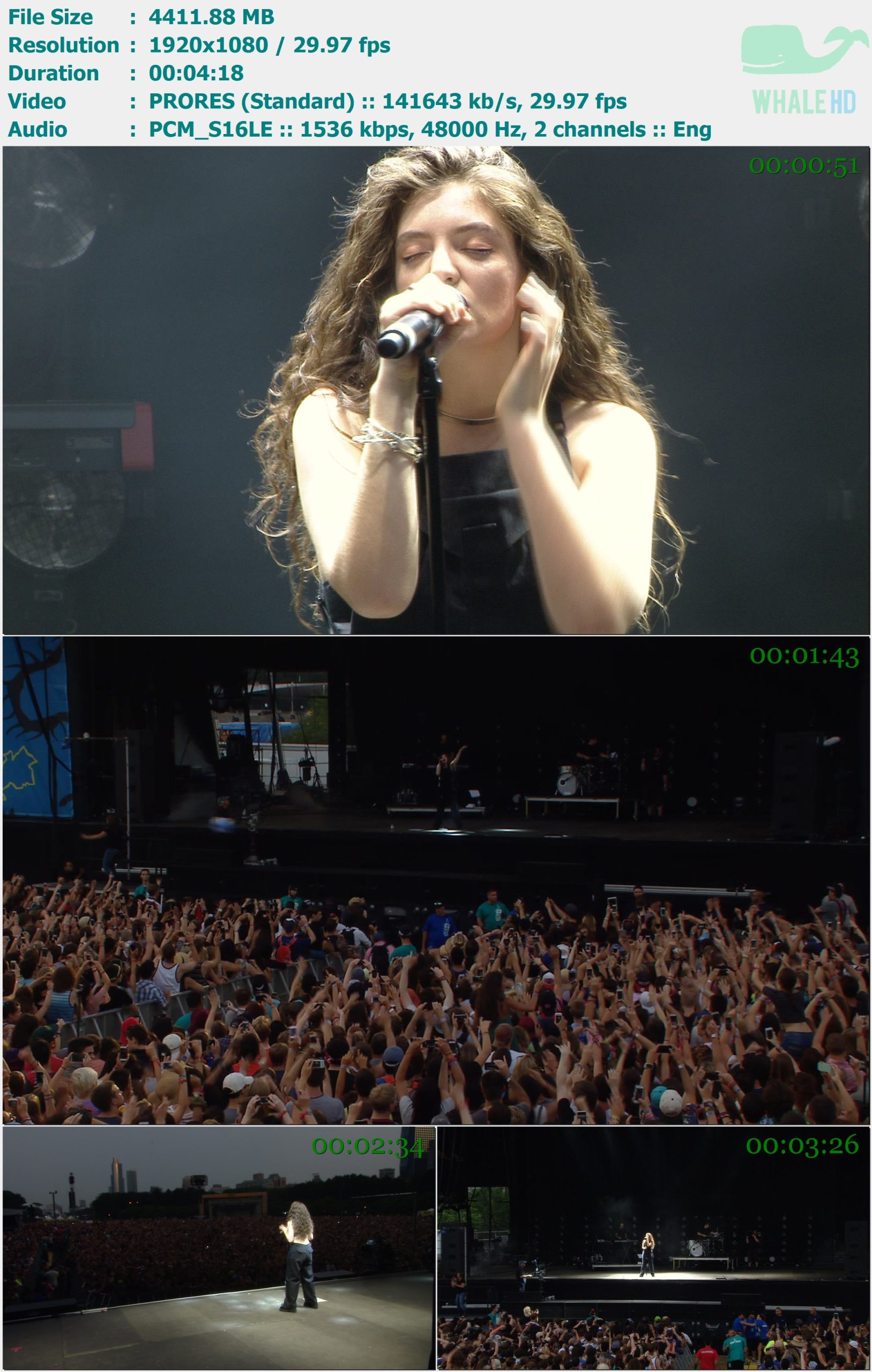 Lorde - Royals (Lollapalooza 2014) Master 1080i ProRes - 4.31GB