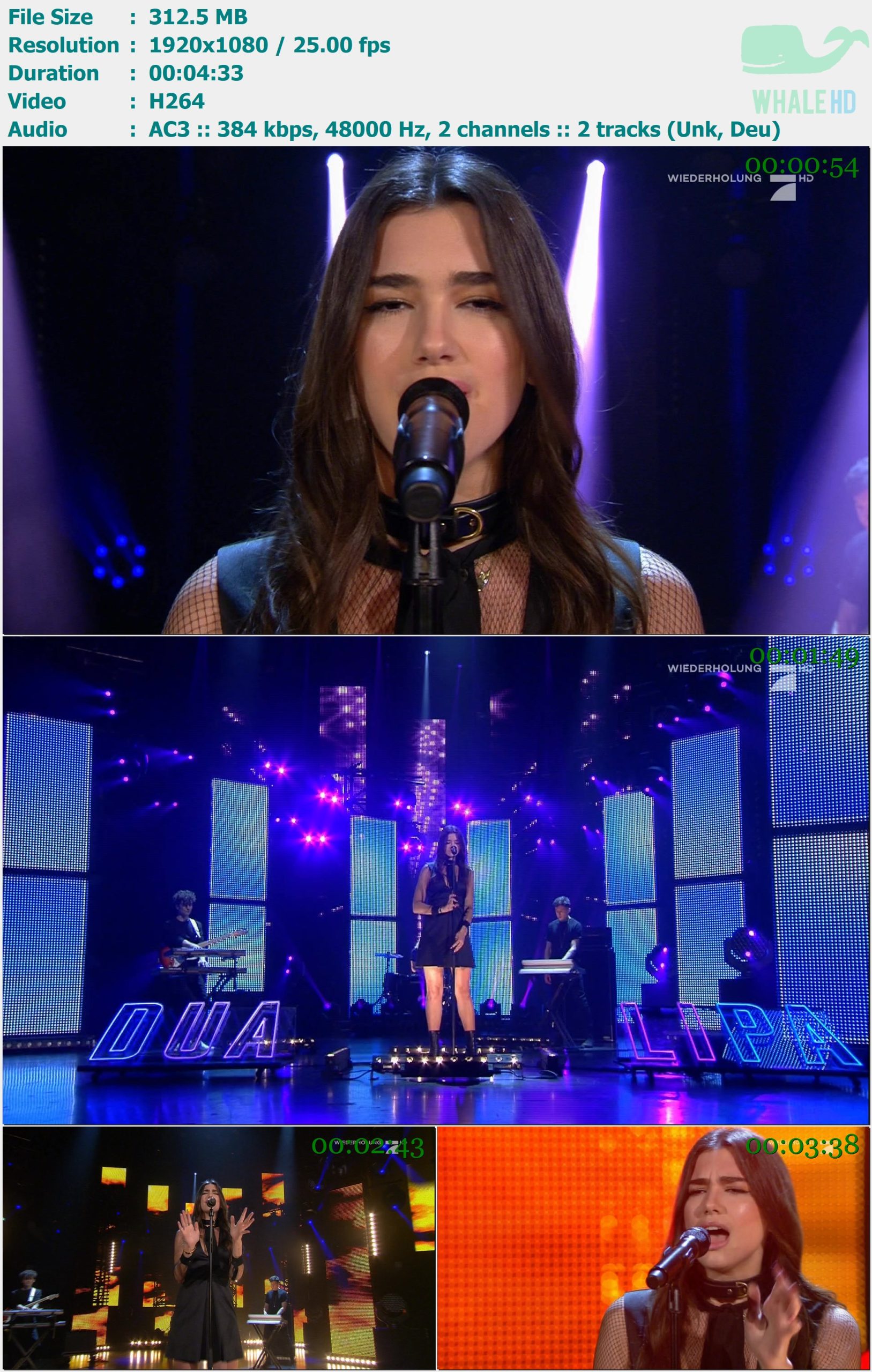Dua Lipa - Be The One, Hotter Than Hell (ProSieben HD - Schlag den Star - 10Jul2016) HDTV 1080i H264 - 312.50MB