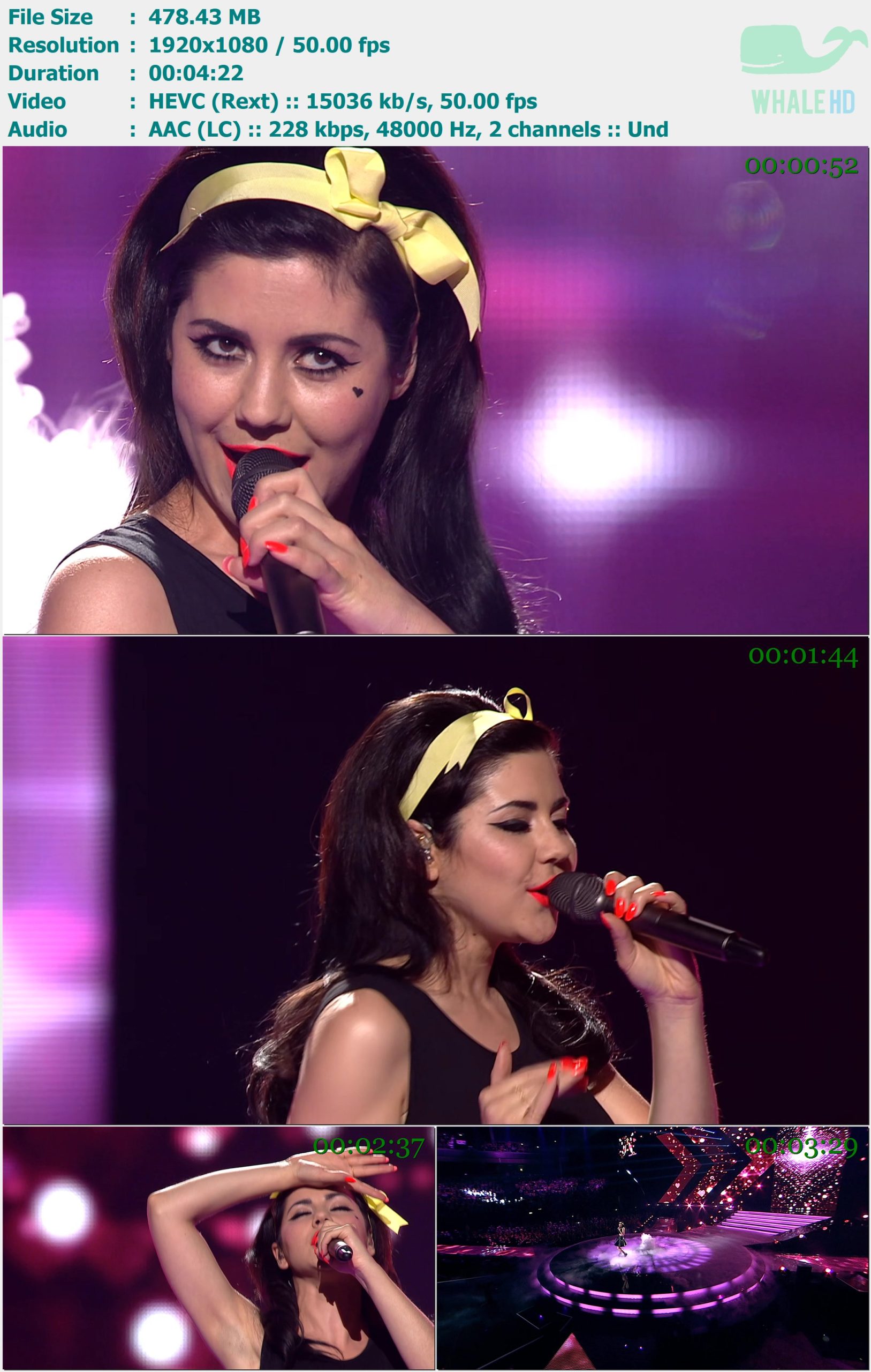 Marina and the Diamonds - Primadonna + How to Be a Heartbreaker 2013 (𝐗-𝐅𝐚𝐜𝐭𝐨𝐫 DK Final, Denmark, 22-03-2013) HDTVRip 1080p50 X264 - 478.43MB