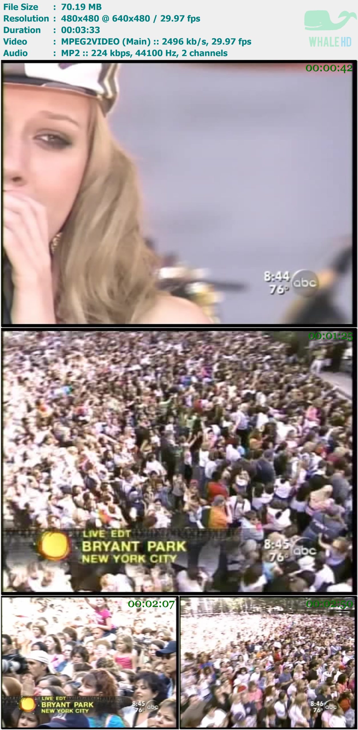 Hilary Duff - Come Clean (Live at Good Morning America 07-16-2004) SDTV 480i MPEG2 - 70.19MB