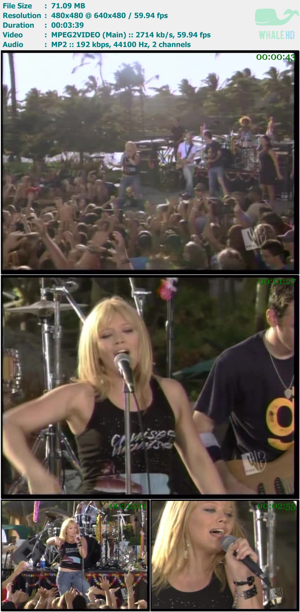 Hilary Duff - Little Voice (Live at Hilarys Birthday Bash 2003) SDTV 480p MPEG2 - 71.09MB