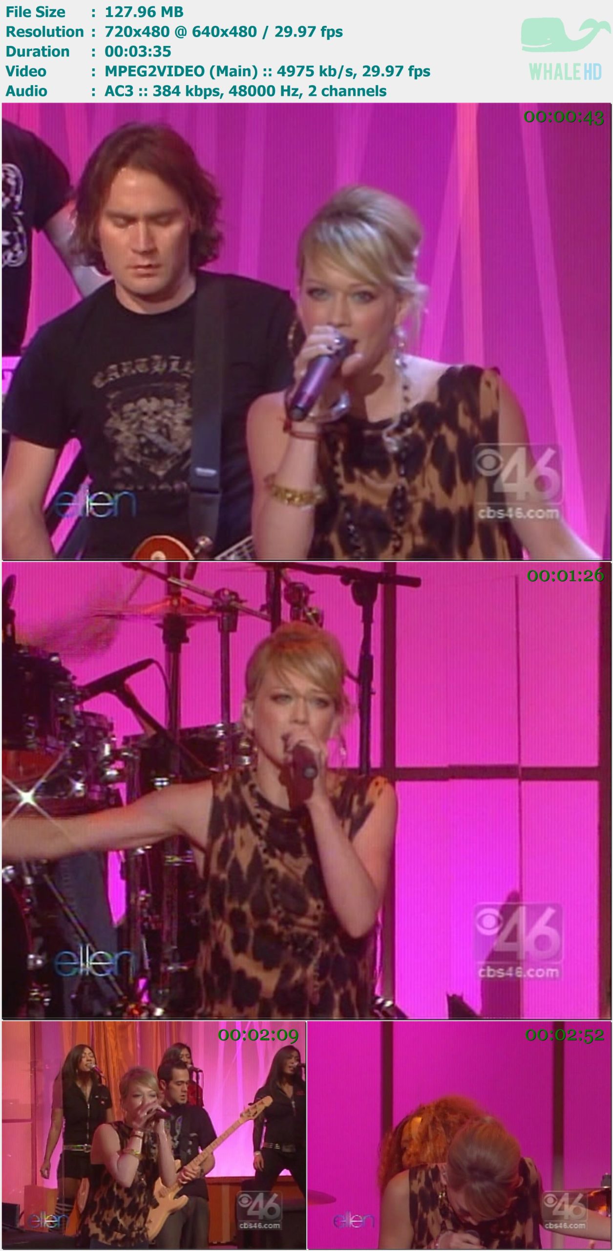 Hilary Duff - Wake Up (𝐄𝐥𝐥𝐞𝐧 𝐒𝐡𝐨𝐰) 2005-09-07 SDTV 480p MPEG2 - 127.96MB