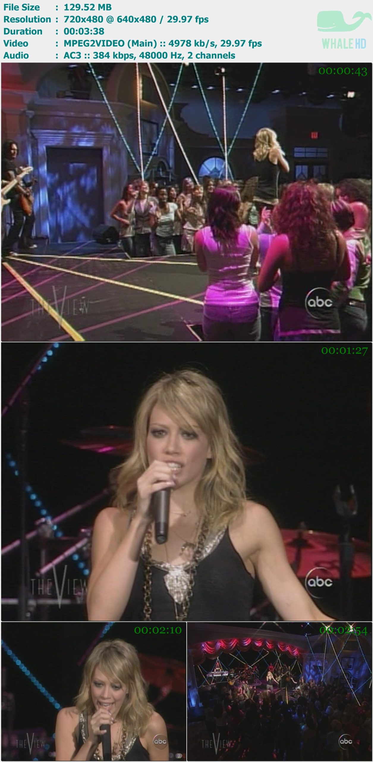 Hilary Duff - Wake Up (The View) 2005-08-31 SDTV 480p MPEG2 - 129.52MB