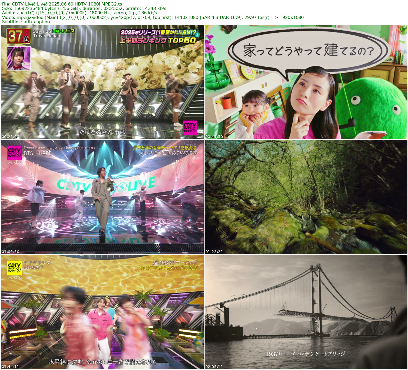 CDTV Live! Live! 2025.06.30 HDTV 1080i MPEG2 - 14.61GB