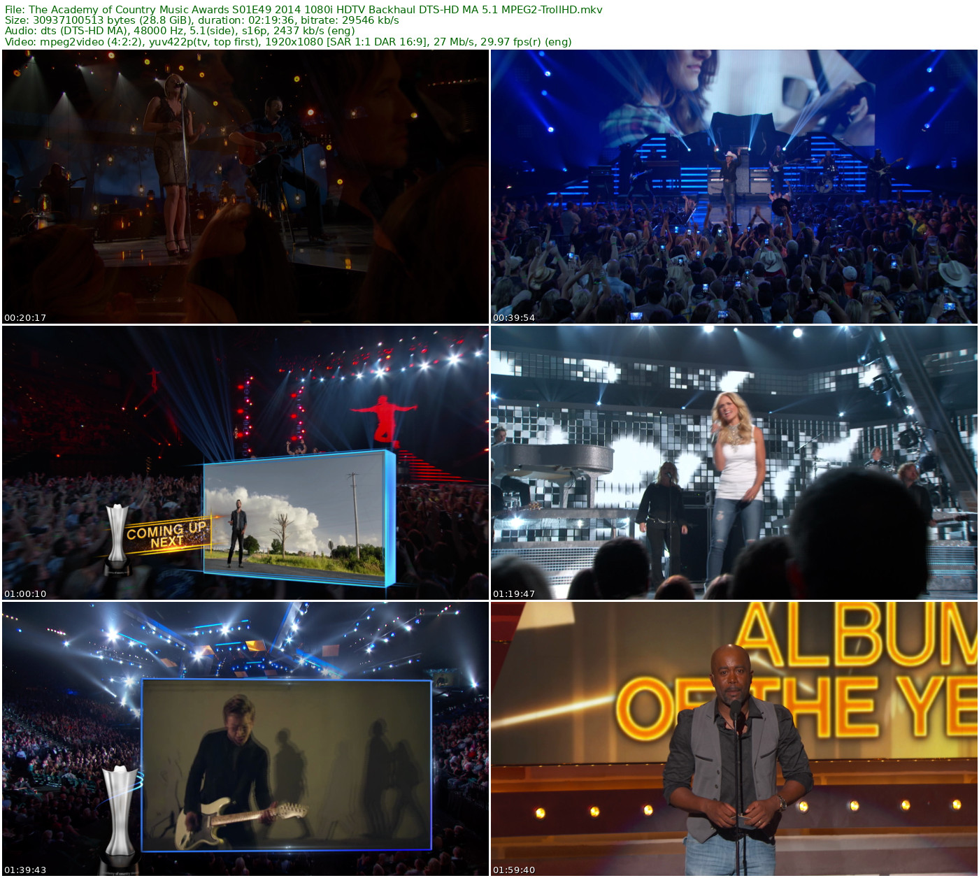 The Academy of Country Music Awards 2014 FEED 1080i H264 - 28.81GB