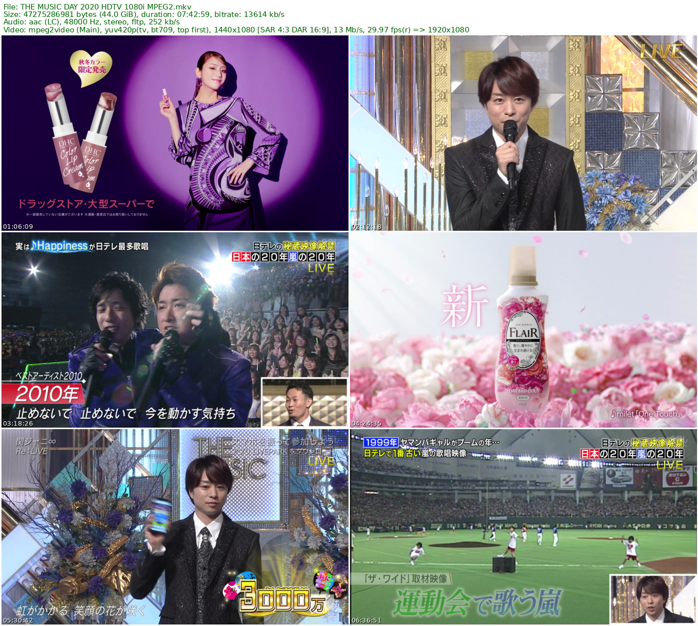 THE MUSIC DAY 2020 HDTV 1080i MPEG2 - 44.03GB