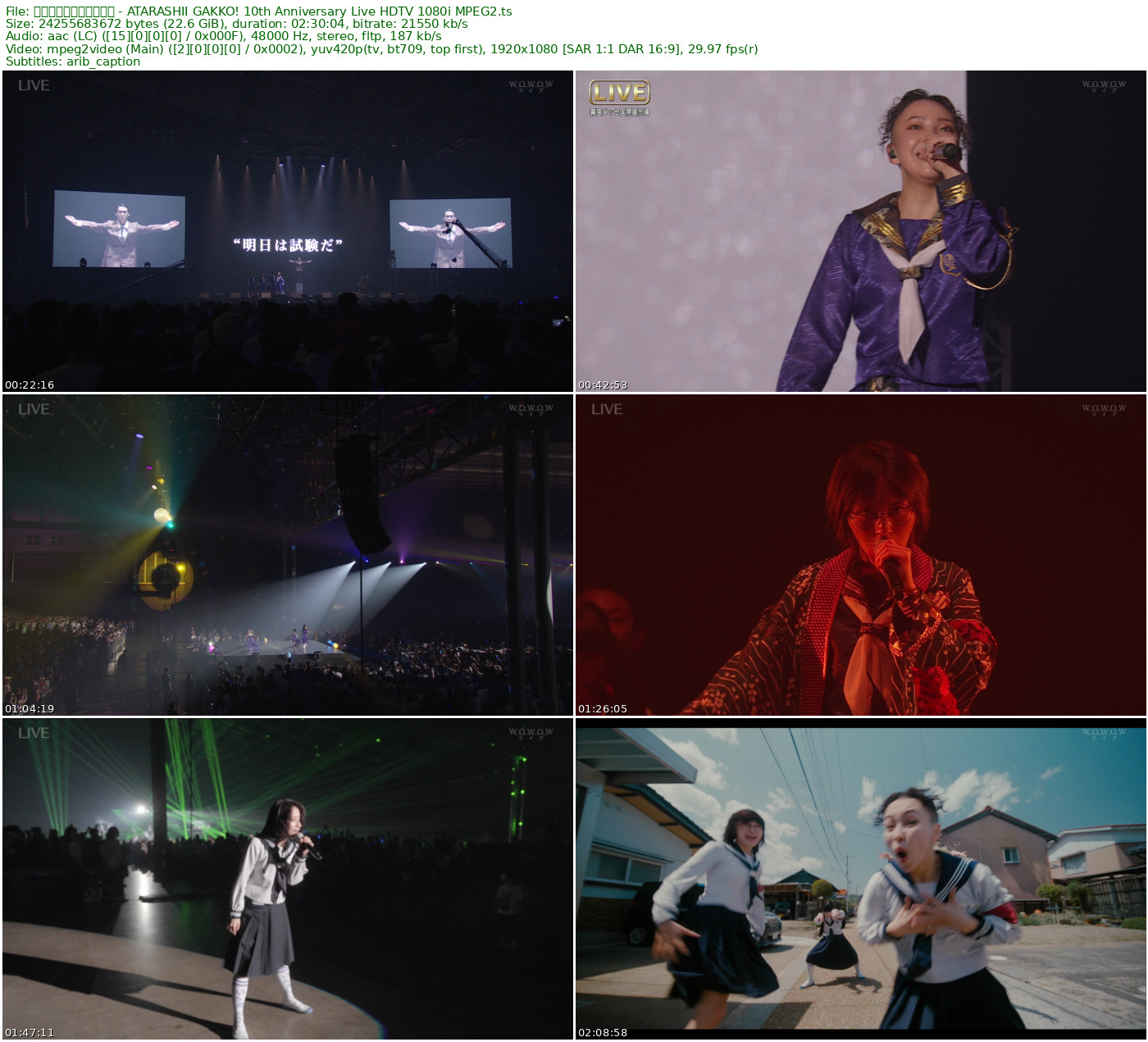 新しい学校のリーダーズ - ATARASHII GAKKO! 10th Anniversary Live HDTV 1080i MPEG2 - 22.59GB