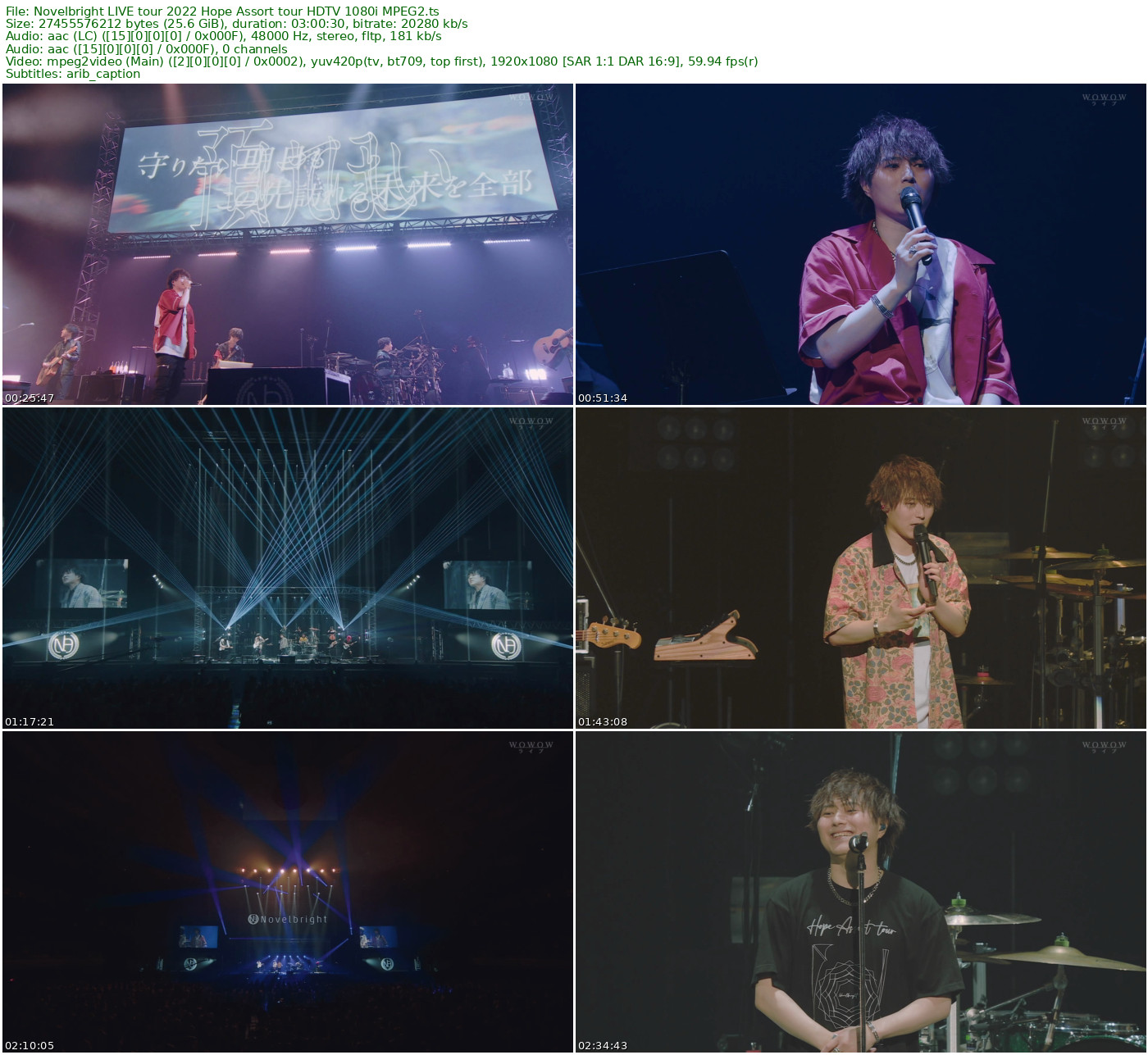 Novelbright LIVE tour 2022 Hope Assort tour HDTV 1080i MPEG2 - 25.57GB
