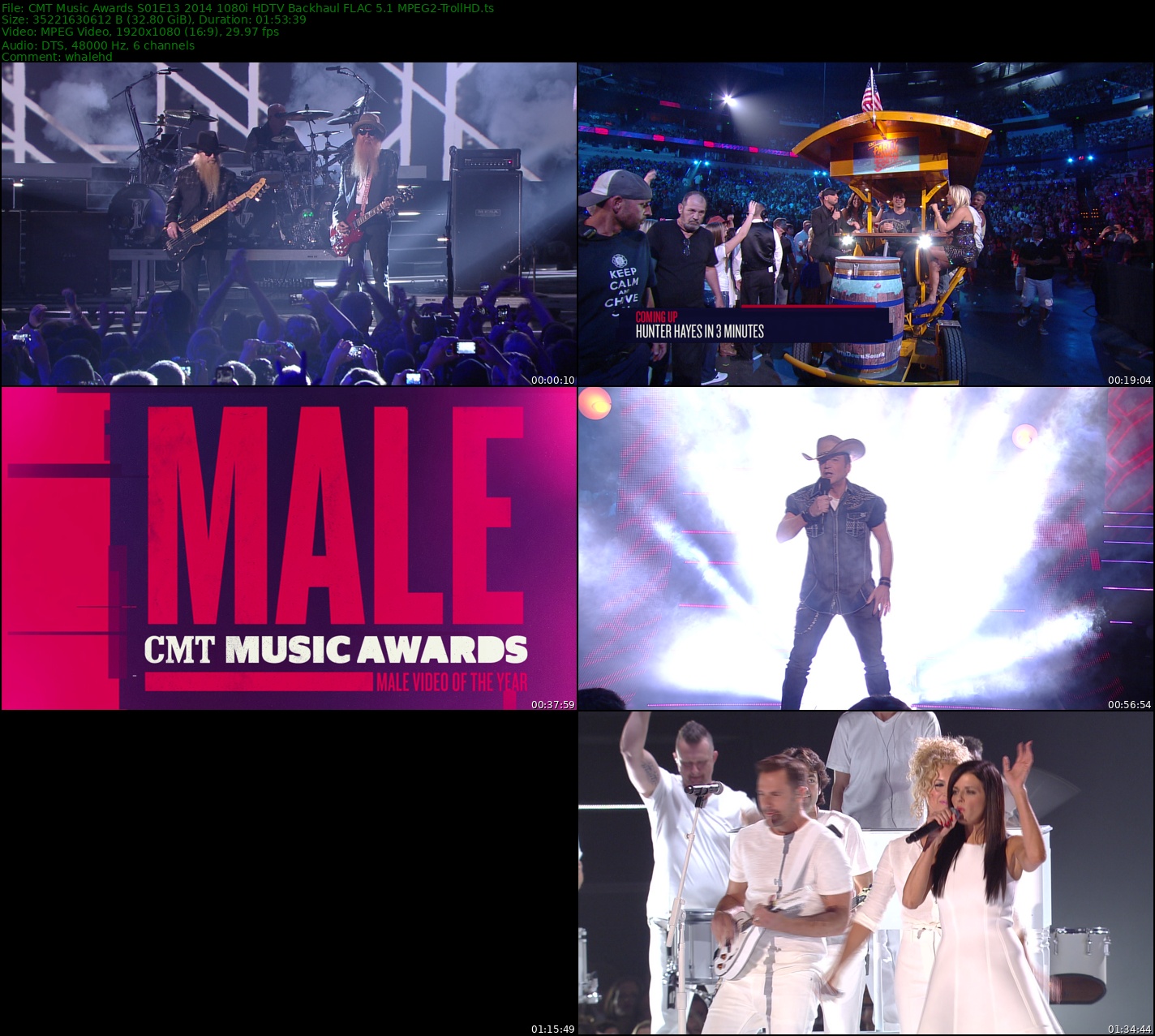 CMT Music Awards S01E13 2014 FEED 1080i MPEG2-TrollHD - 32.80GB