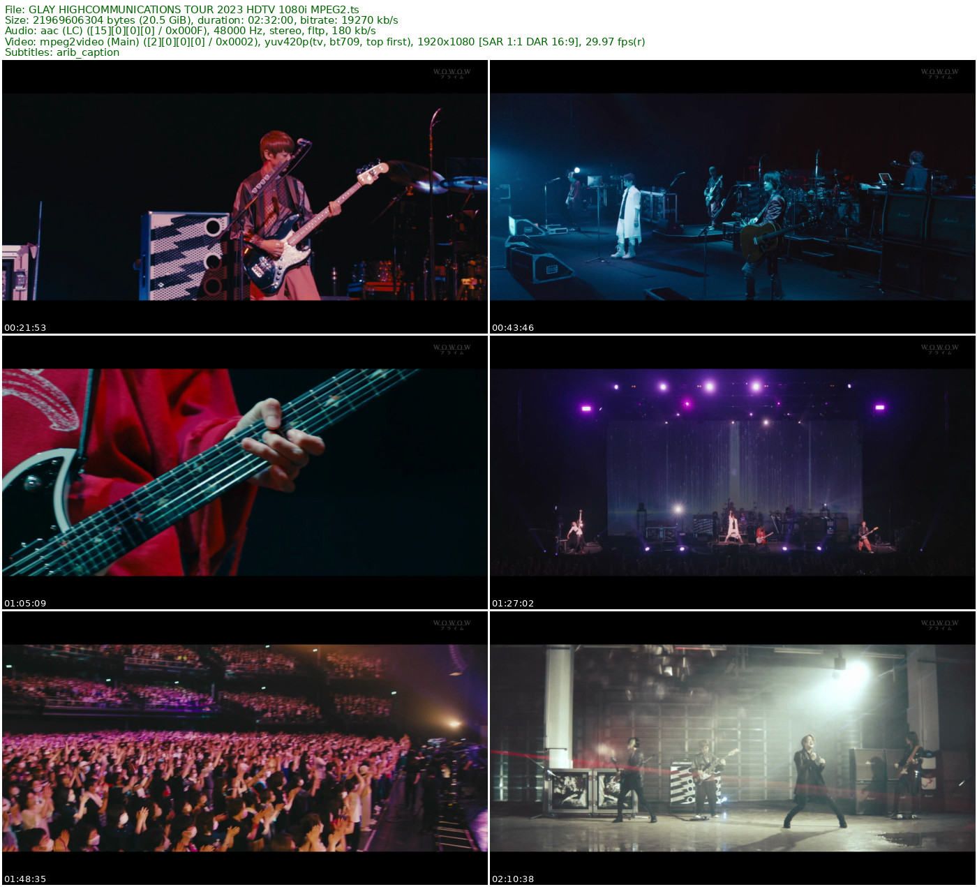 GLAY HIGHCOMMUNICATIONS TOUR 2023 HDTV 1080i MPEG2 - 20.46GB
