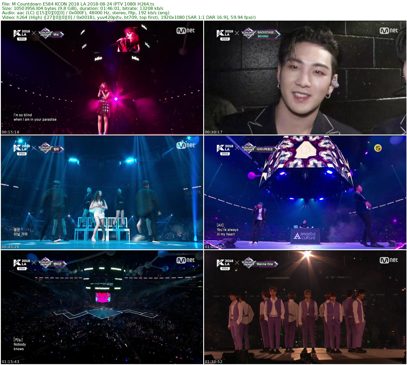 M Countdown E584 KCON 2018 LA 2018-08-24 IPTV 1080i H264 - 9.78GB