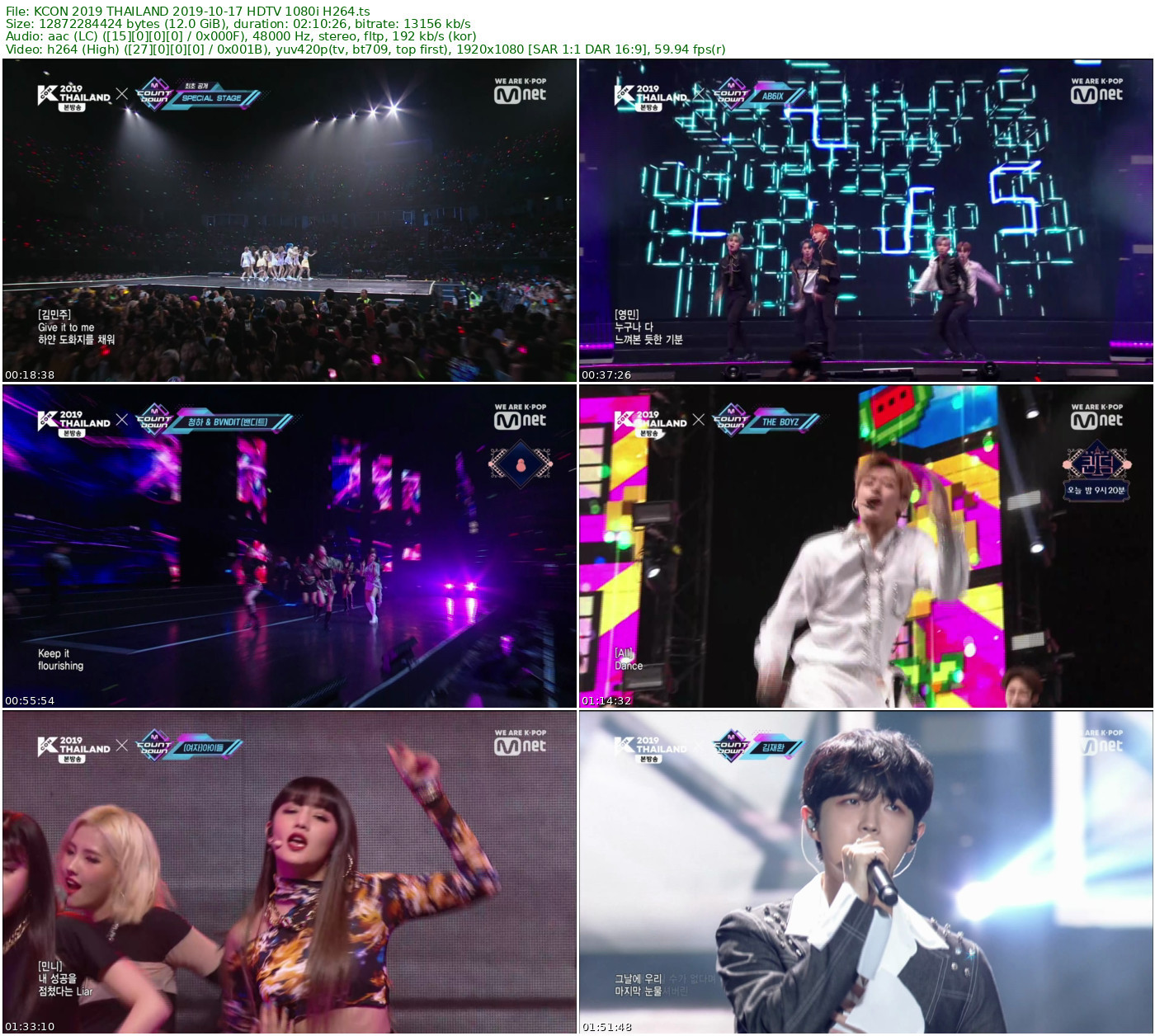 KCON 2019 THAILAND x M COUNTDOWN 2019-10-17 HDTV 1080i H264 - 11.99GB