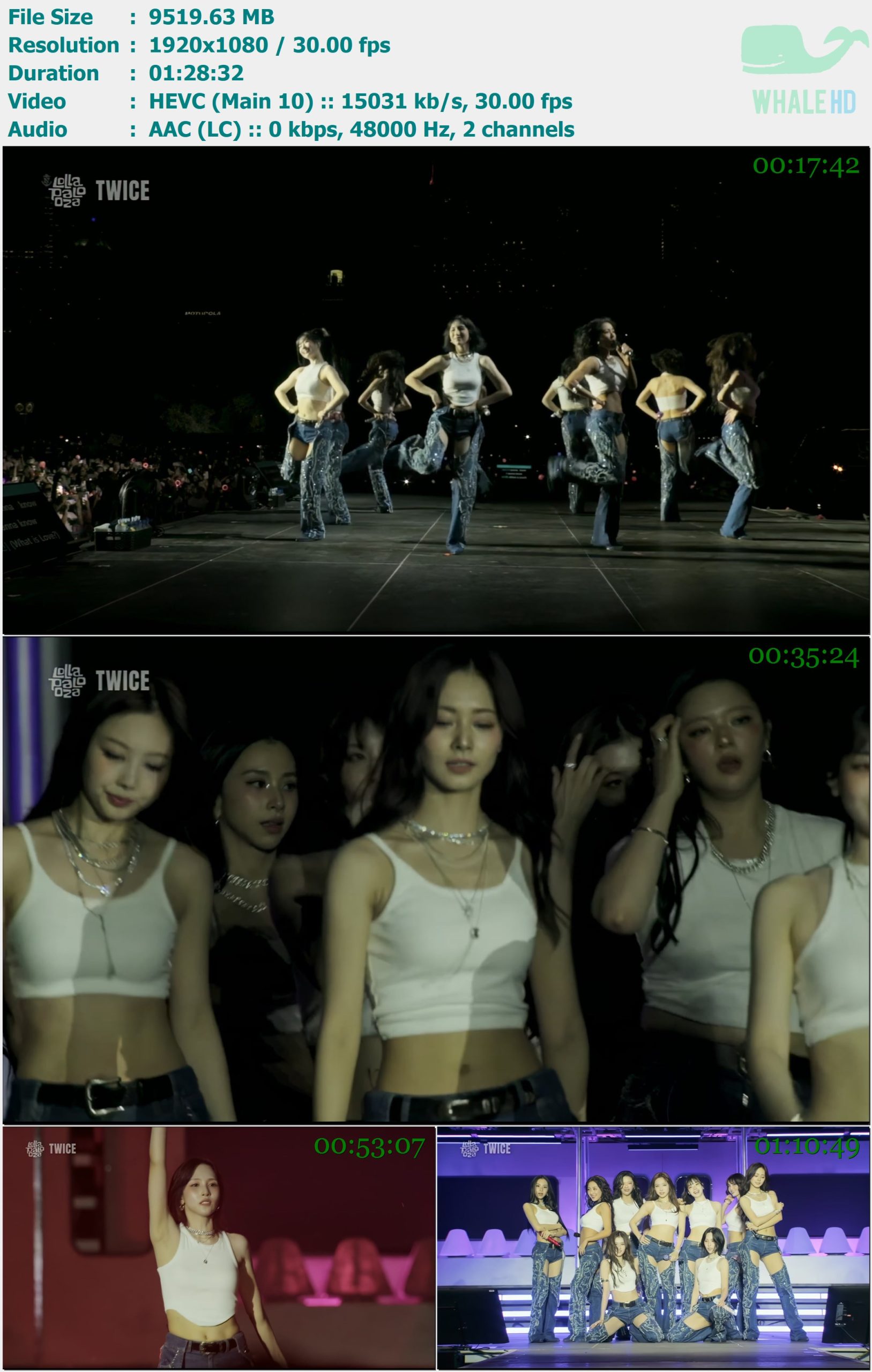 TWICE - Live @ Lollapalooza Chicago 2025 WEBRip 1080p H265 - 9.30GB