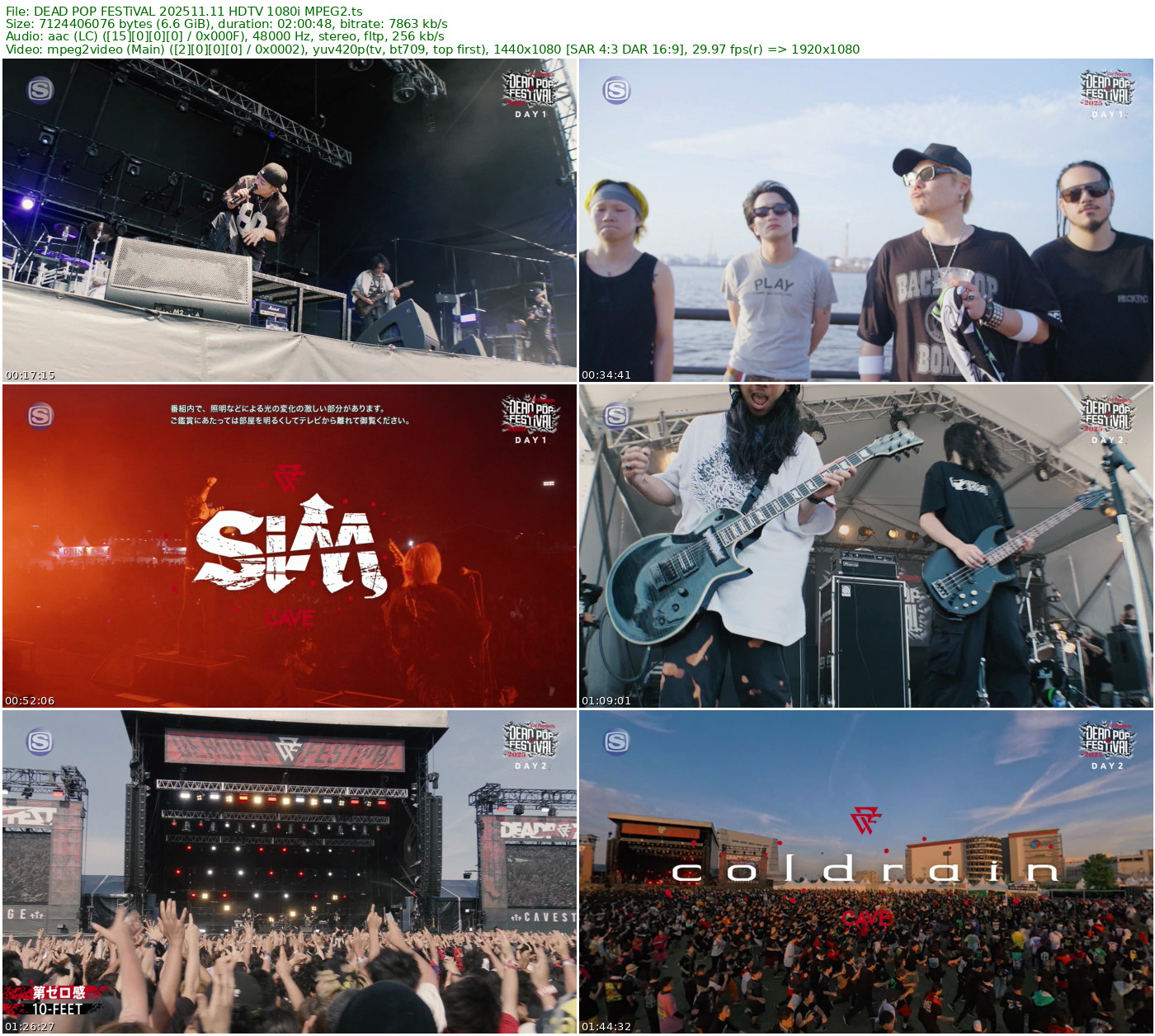 DEAD POP FESTiVAL 2025.11.11 HDTV 1080i MPEG2 - 6.64GB