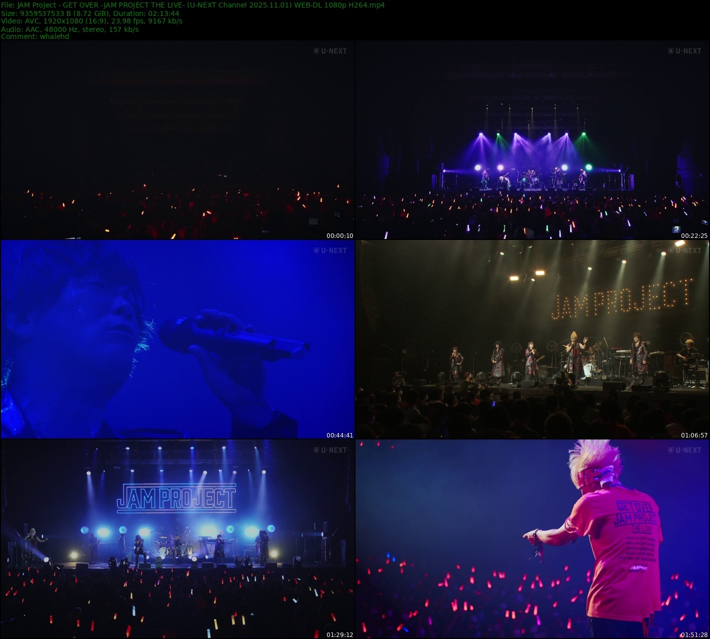 JAM Project - GET OVER -JAM PROJECT THE LIVE- (U-NEXT Channel 2025.11.01) WEB-DL 1080p H264 - 8.72GB