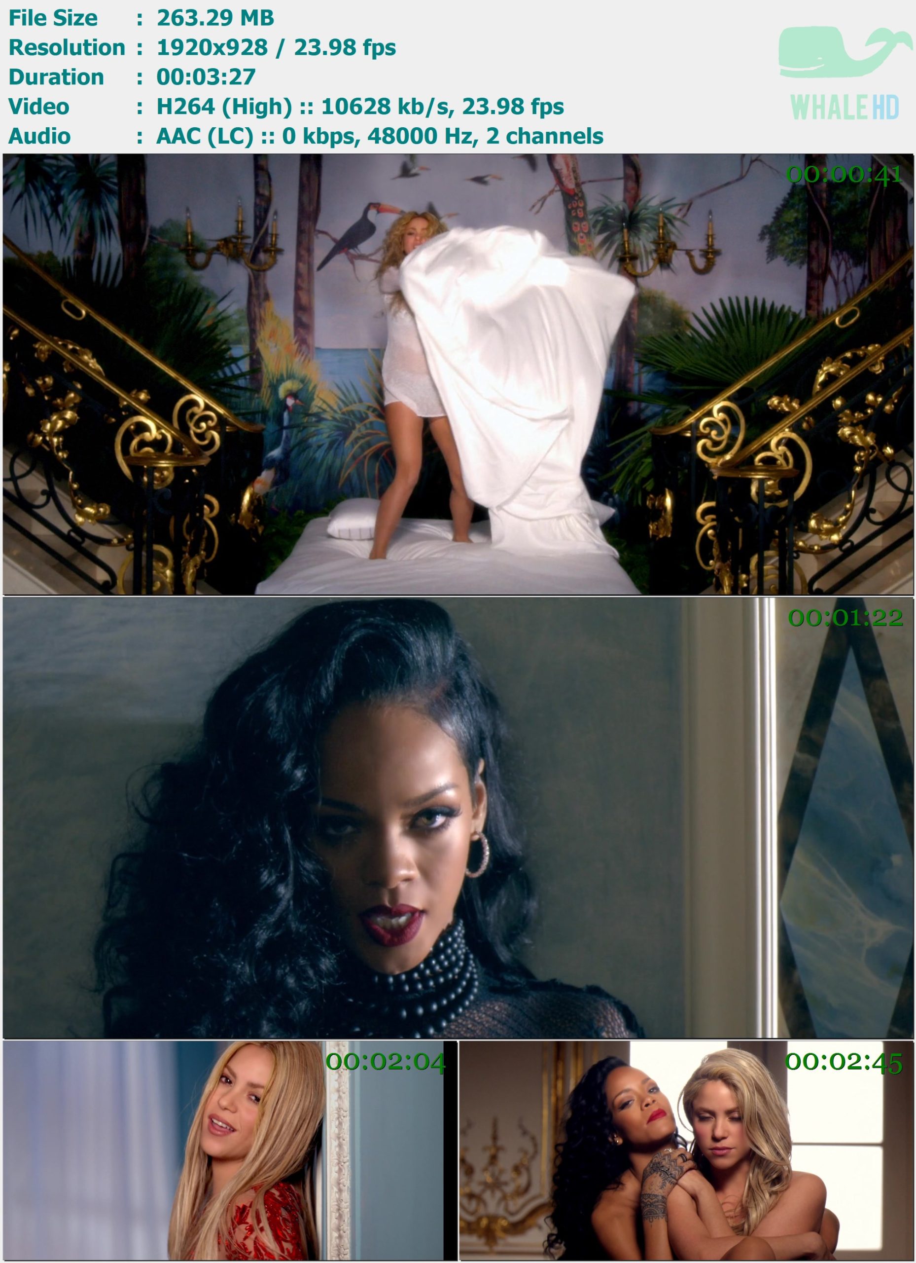 Shakira feat. Rihanna - Can't Remember to Forget You 2014 AM 928p H264 - 263.29MB