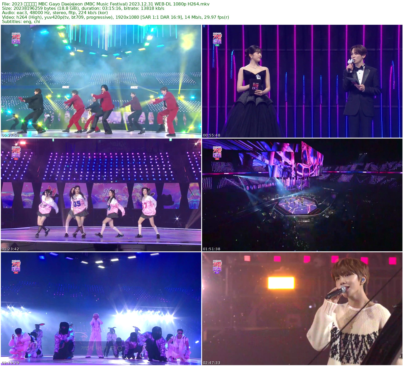 𝐒𝐁𝐒 Gayo Daejun SBS歌谣大战 2023 (2023.12.25) 中字 WEB-DL 1080p H264 - 18.85GB